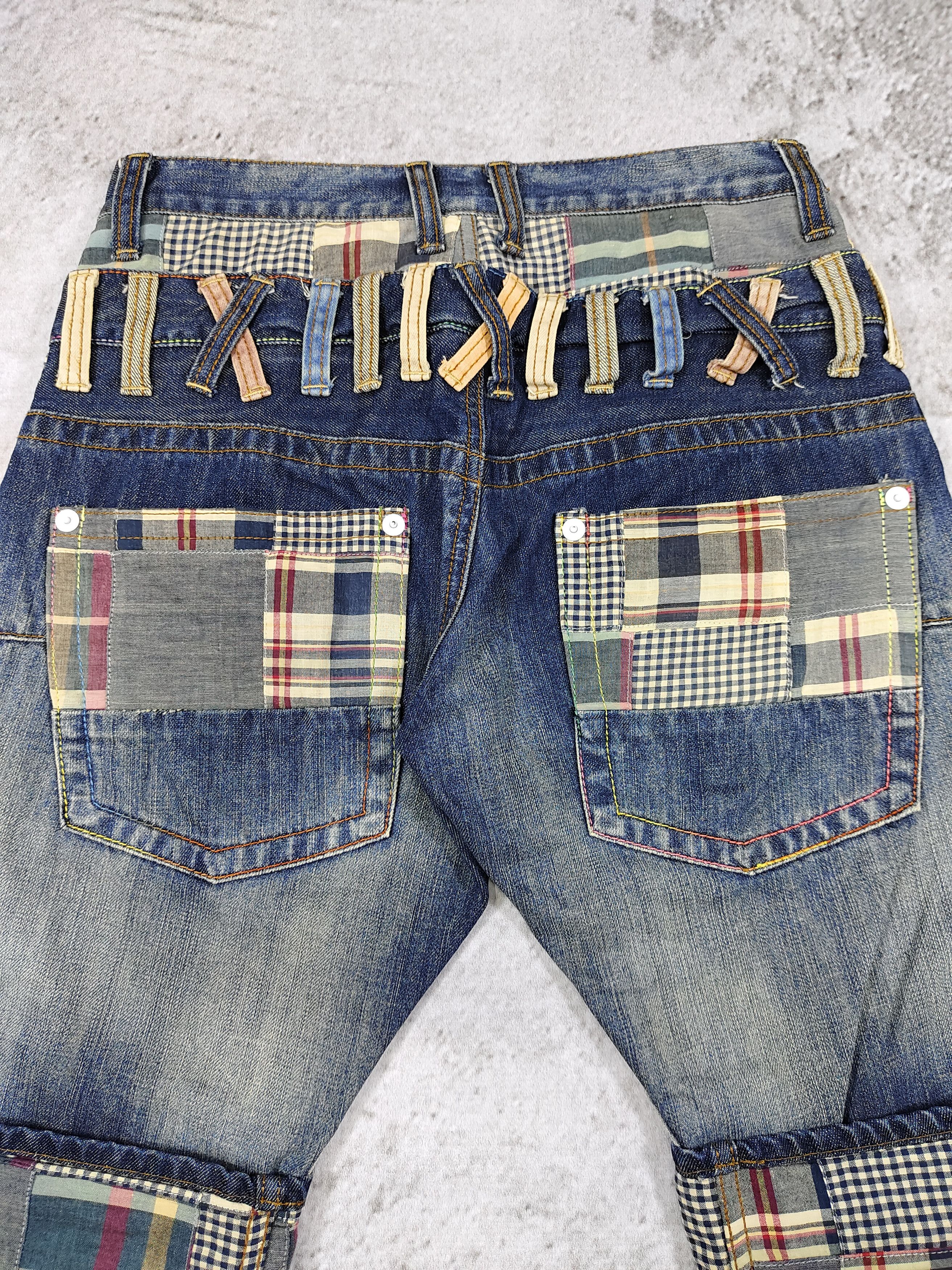 Japanese Brand 00s Double Focus🇯🇵 Hybrid Y2K Punk Grunge Patchwork Pants Size US 30 / EU 46 - 7 Thumbnail