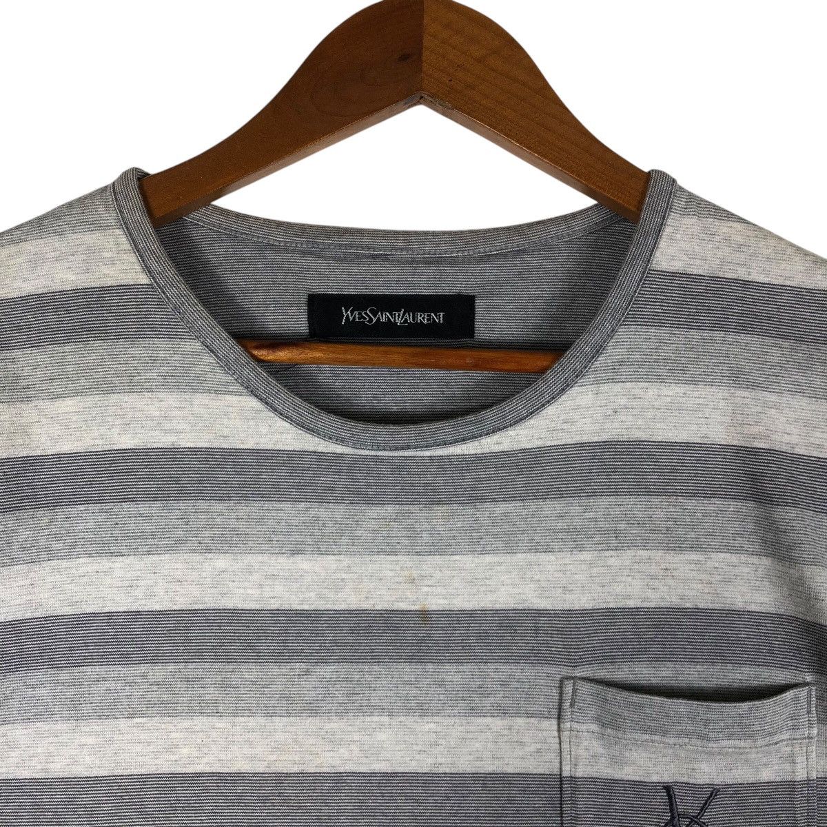 Yves Saint Laurent YSL Yves Saint Laurent Single Pocket Stripe T-Shirt Size US L / EU 52-54 / 3 - 3 Thumbnail