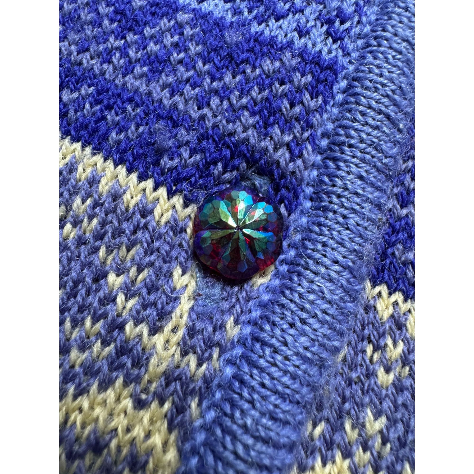 Other Oleana Multicolour Knit Boat Neck Cardigan (Y1114) Size S / US 4 / IT 40 - 4 Thumbnail