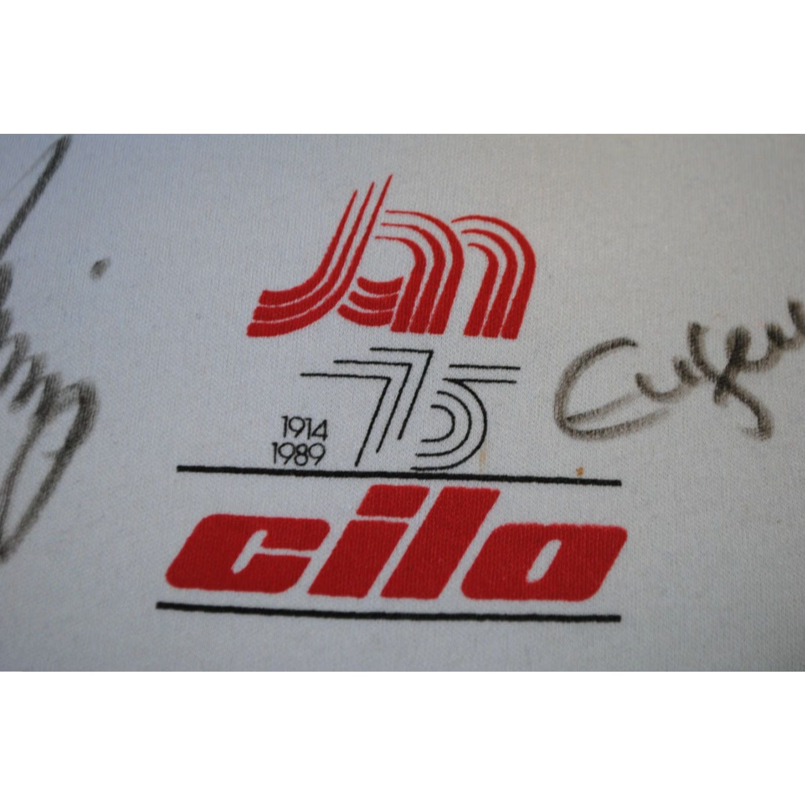 Vintage VINTAGE CYCLING CAP CILO JAN 1914-1989 75 YEARS ANNIVERSARY SIGNED AUTOGRAPH white red ONE SIZE Men Cap Size ONE SIZE - 4 Thumbnail