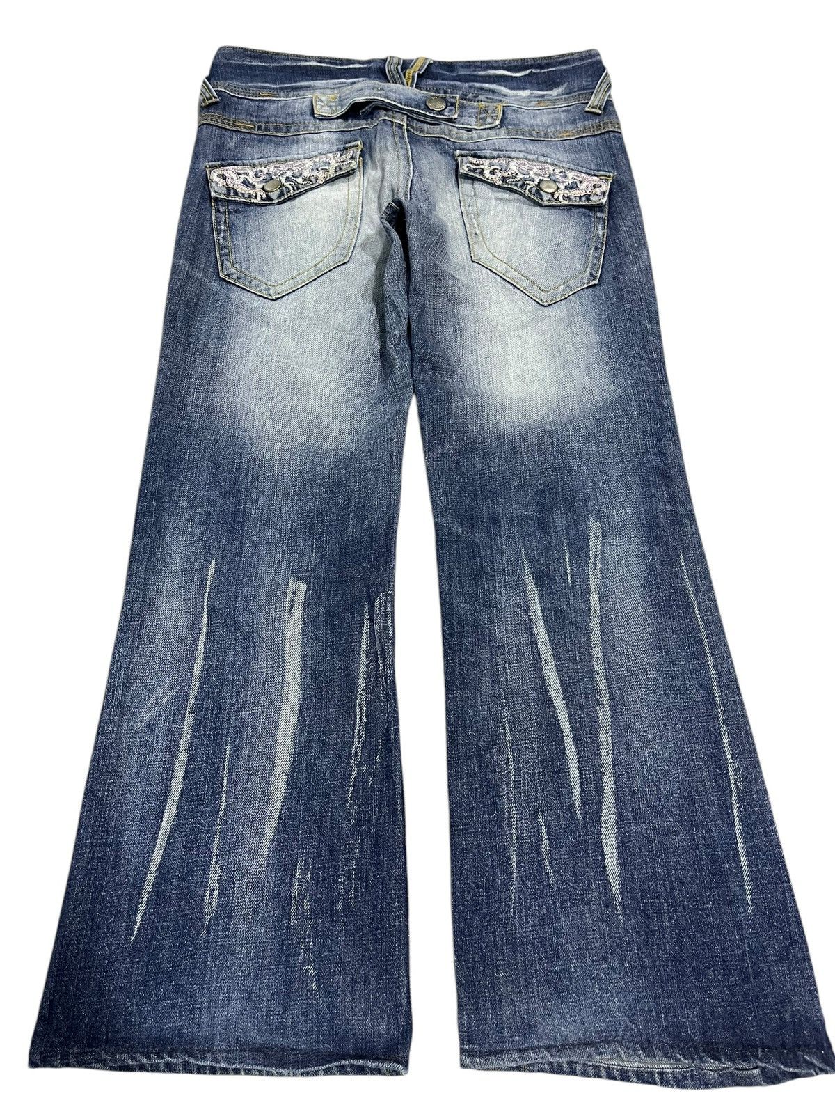 If Six Was Nine × Japanese Brand × Le Grande Bleu (L.G.B.) FLARE💥 JAPANESE BRAND Y2K WASHED BLUE DISTRESSED JEANS Size 32" / US 10 / IT 46 - 9 Thumbnail