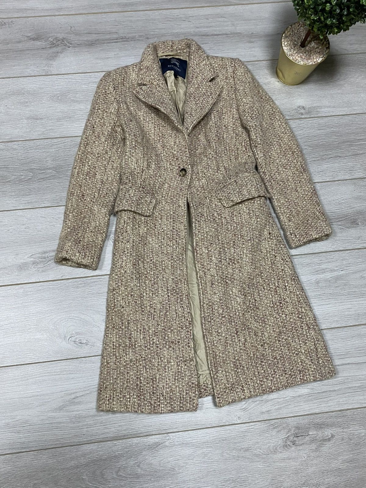 Burberry Burberry London made in Italy wool tweed coat jacket Size S / US 4 / IT 40 - 2 Thumbnail
