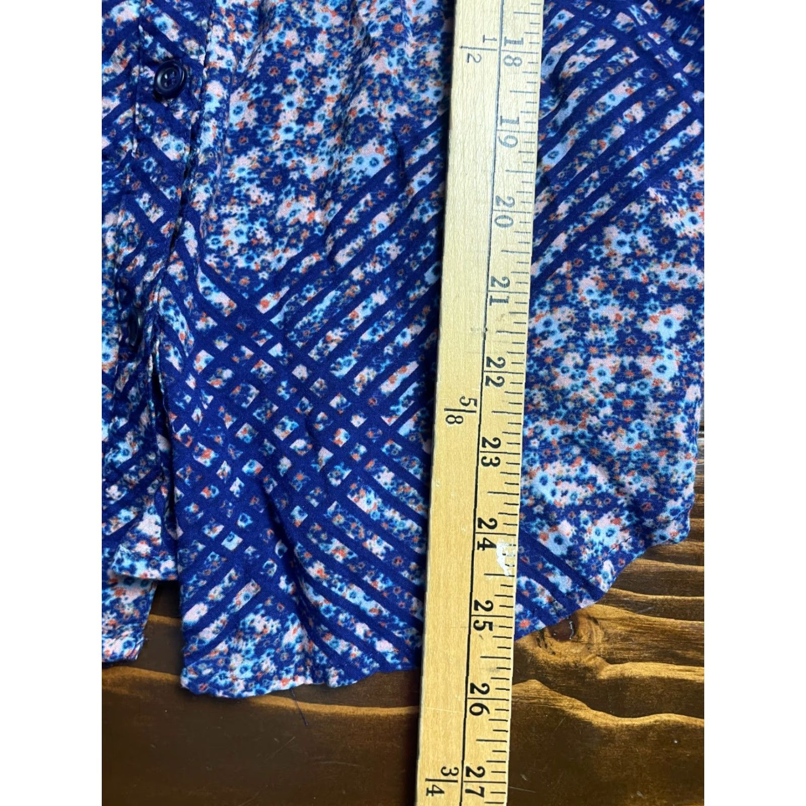 Mossimo Mossimo Shirt Womens Small Blue Floral Long Sleeve Button Up Regular Fit Casual Size S / US 4 / IT 40 - 5 Thumbnail