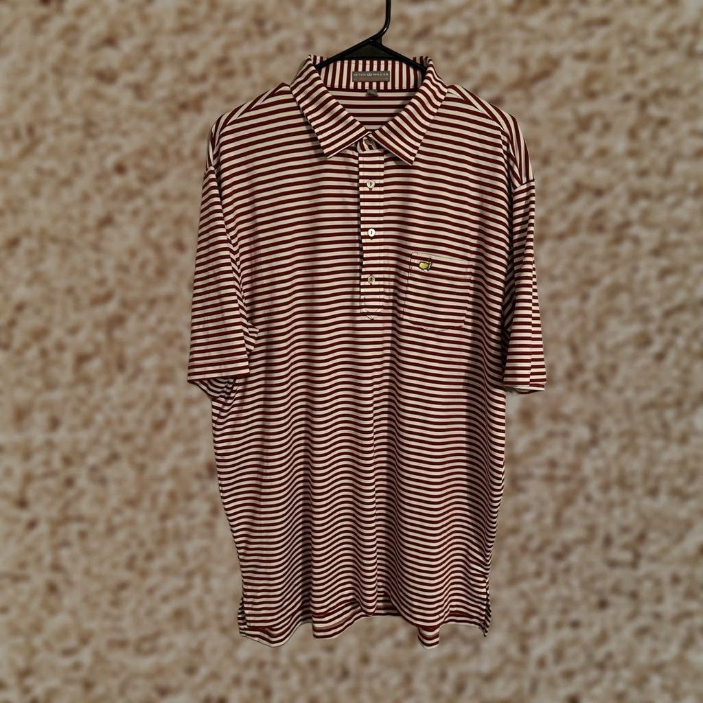 Peter Millar Masters Augusta National Peter Millar Golf Polo Shirt Red Striped Men's XL Size US XL / EU 56 / 4 - 1 Thumbnail