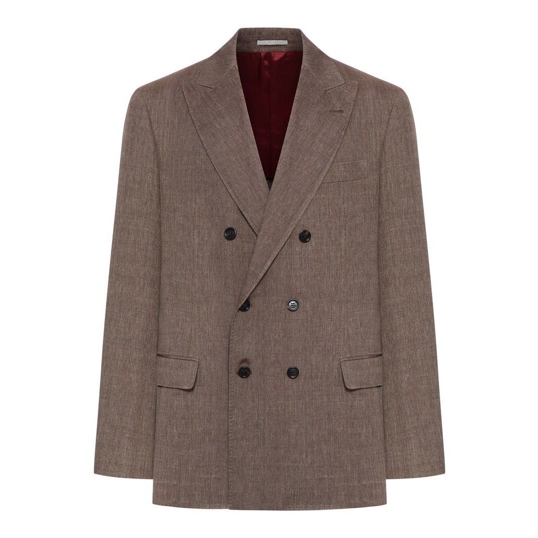 Brunello Cucinelli BRUNELLO CUCINELLI $4900 Hazelnut Wool/Linen Blazer Jacket N Size US XL / EU 56 / 4 - 1 Thumbnail