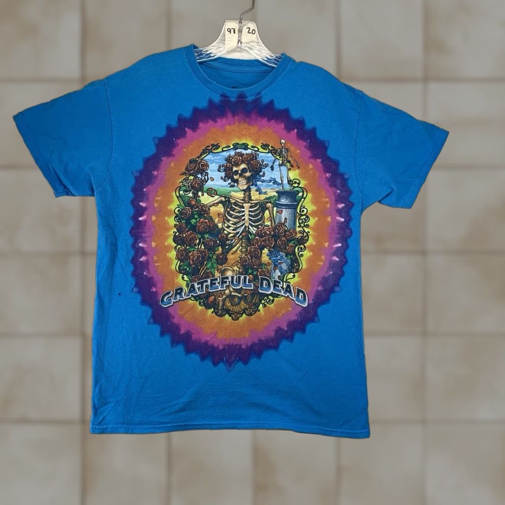 Liquid Blue VINTAGE Liquid Blue Grateful Dead Skeleton Skull Band T-Shirt Blue M Crew Neck Short Sleeve Men Regular Size US M / EU 48-50 / 2 - 1 Thumbnail