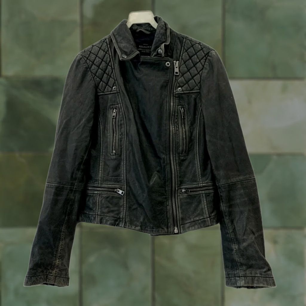 Allsaints AllSaints Cargo Biker Leather Jacket Black Women’s US 6 EU 38 Moto Quilted Womens Size M / US 6-8 / IT 42-44 - 1 Thumbnail