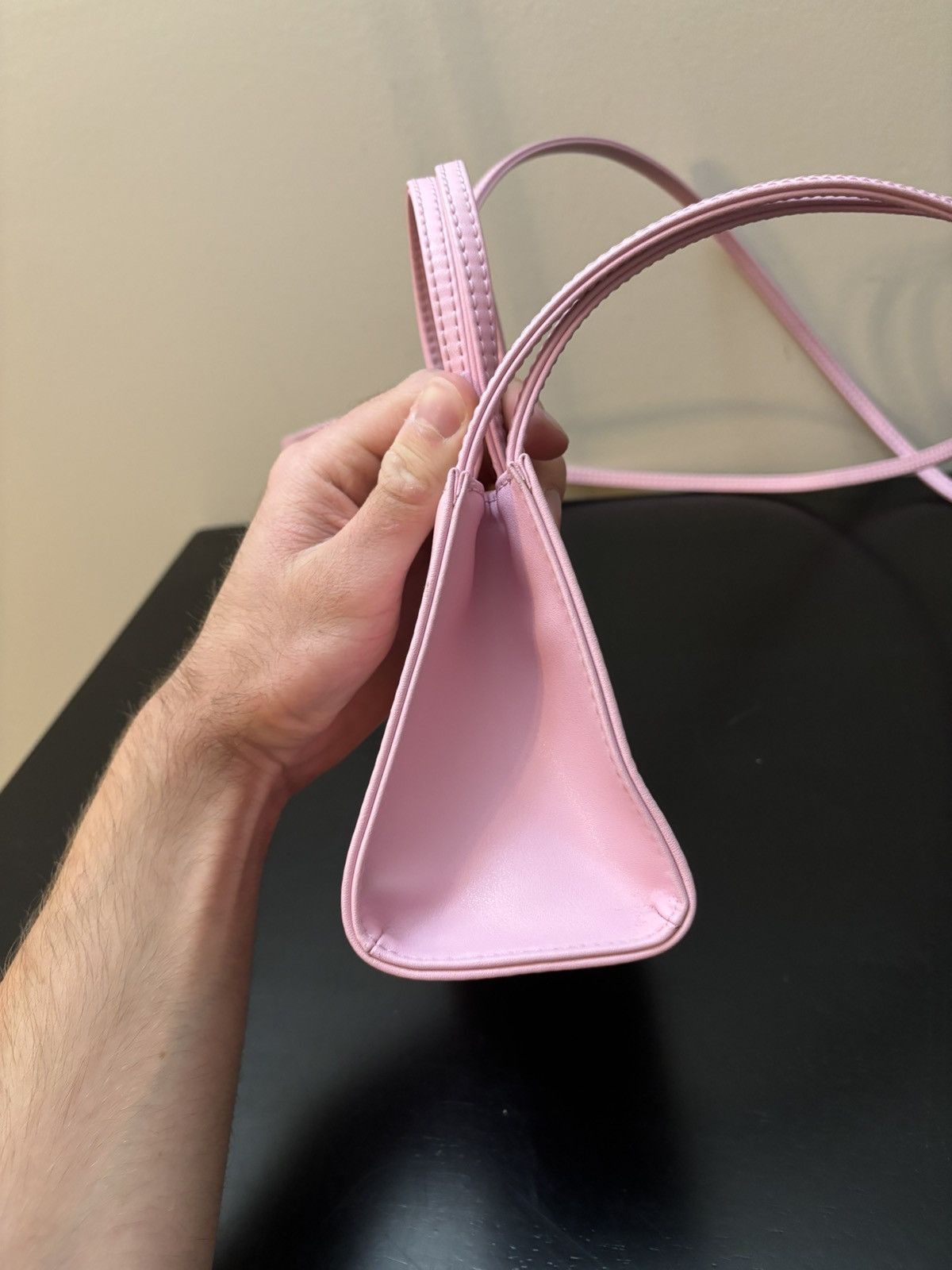 Telfar Telfar Small Leather Shopping Bag Pink Size ONE SIZE - 5 Thumbnail