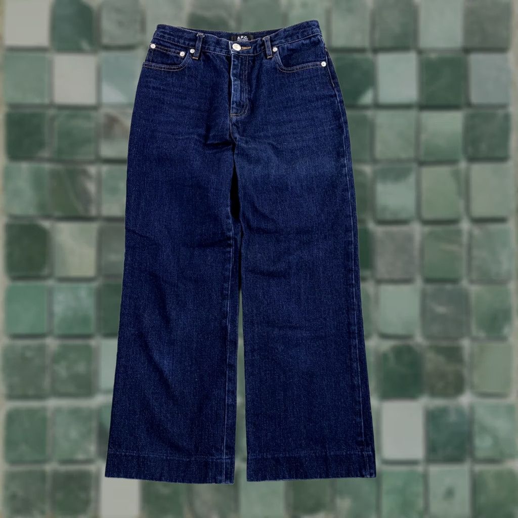 Denime VINTAGE APC Jeans Sailor Straight Leg Dark Blue Wash Denim Women 26 Jeans 5-Pocket Button Zip Regular High-Rise 100% Cotton Size 26" / US 2 / IT 38 - 1 Thumbnail