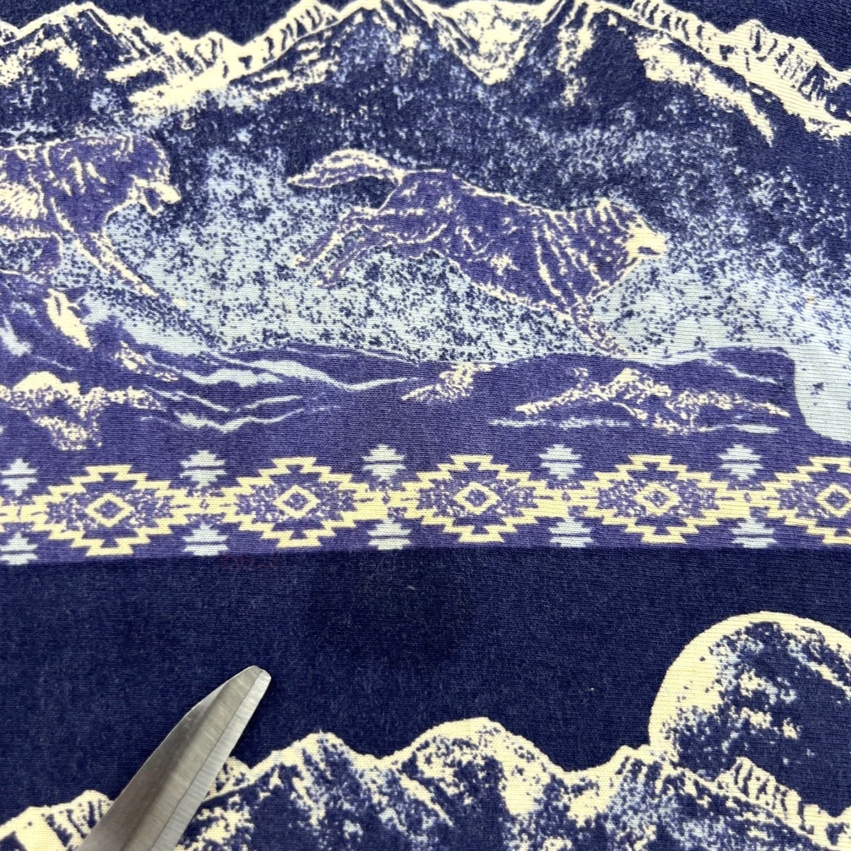 Wrangler VINTAGE Wrangler Western Polo T Shirt Mens XL Night Wolf Moon AOP All Over Print Size US XL / EU 56 / 4 - 3 Thumbnail