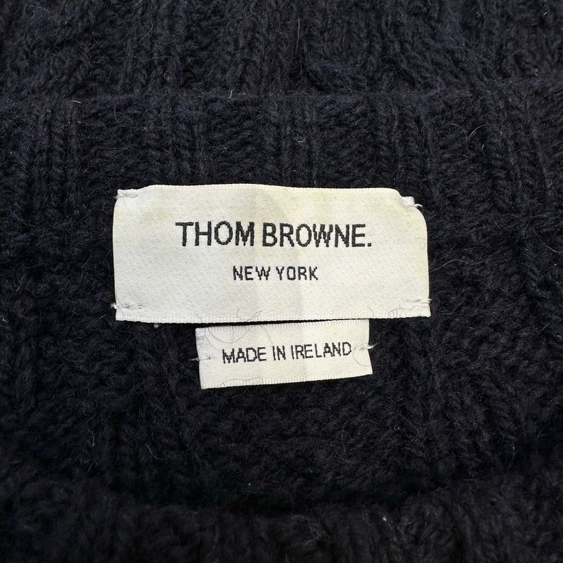 Thom Browne Thom Browne size3 Blue four stripe wool round neck sweater Size US L / EU 52-54 / 3 - 3 Thumbnail