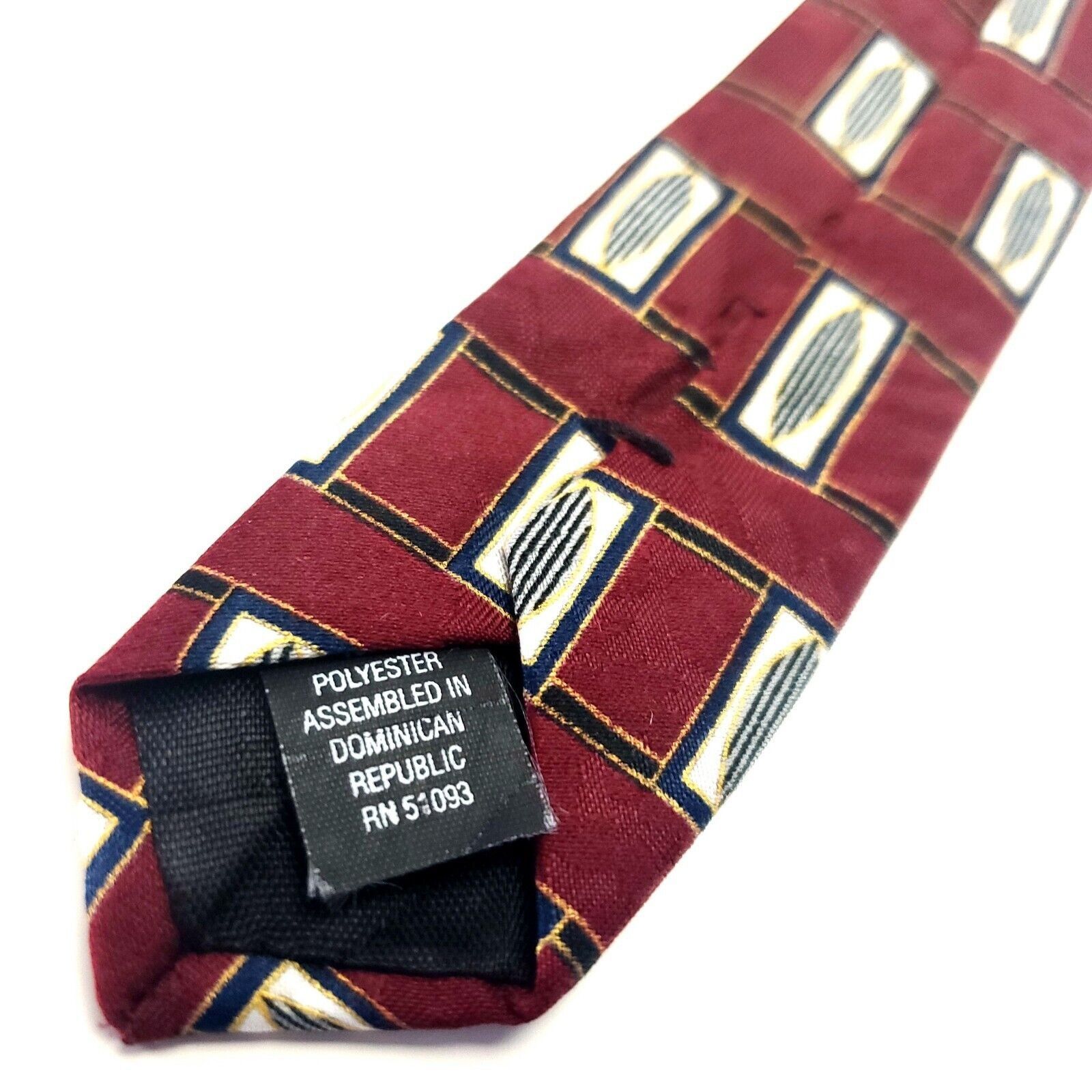 Puritan Puritan Red Silk Tie Woven Wide Short Geometric Size ONE SIZE - 5 Thumbnail