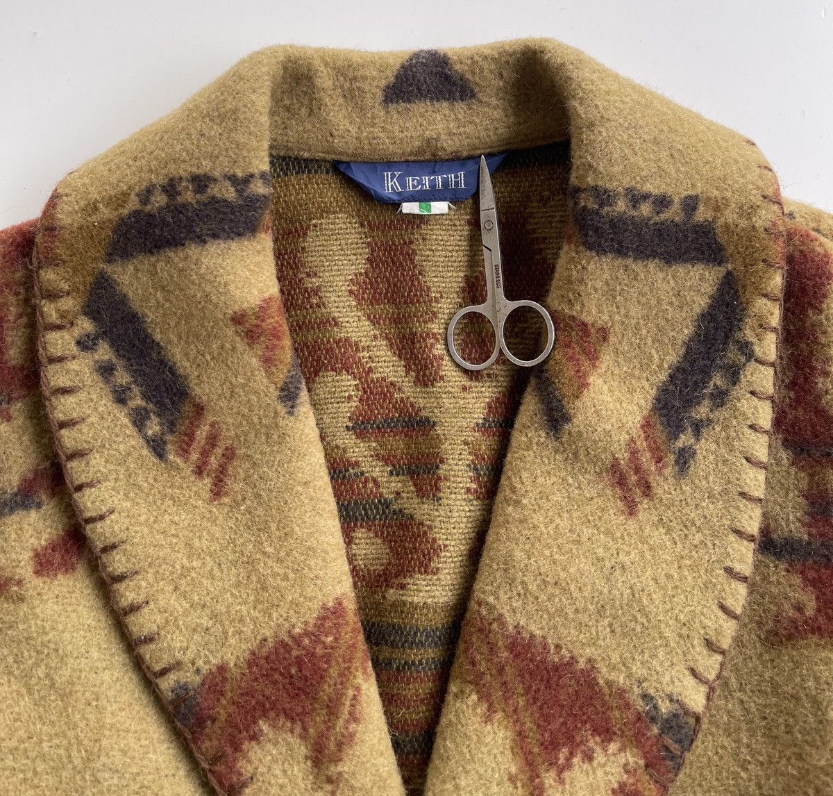 Japanese Brand Vintage Keith Aztec Pattern Shawl Collar Jacket Size US S / EU 44-46 / 1 - 10 Thumbnail