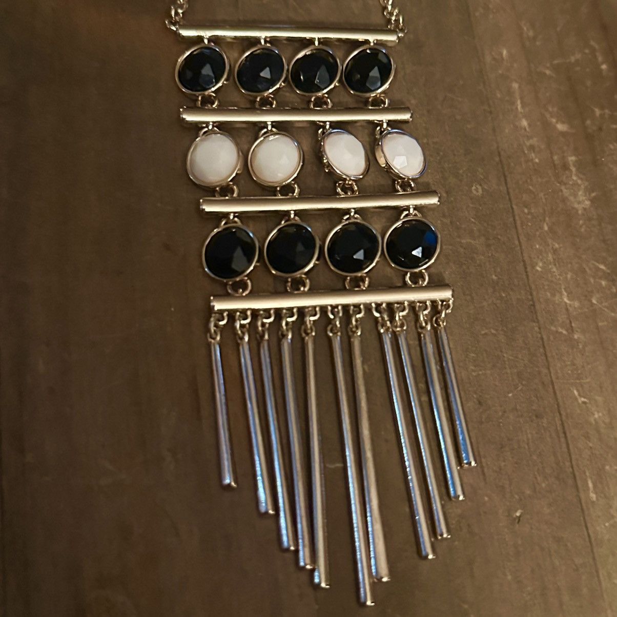 Other Long gold tone gemstone fringe necklace Size ONE SIZE - 3 Thumbnail