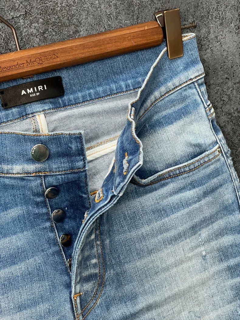 Amiri Amiri Leather label logo distressed jeans Size US 29 - 5 Thumbnail