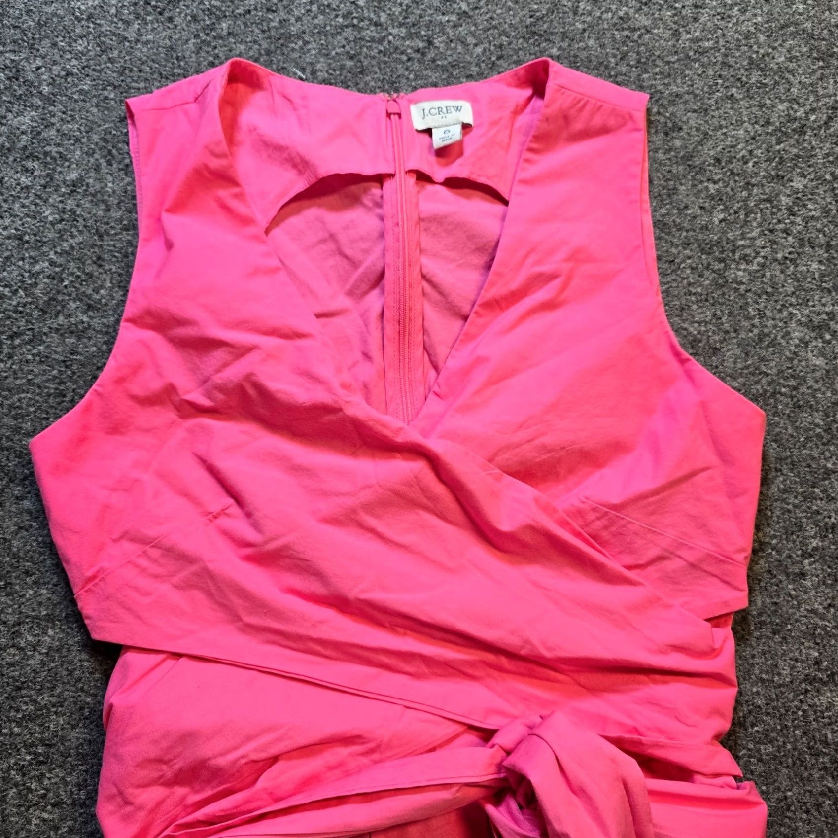 J.Crew J.CREW Dress Womens Size 0 Pink Belted Wrap A-Line Sleeveless Tie Waist Cocktail Dress Size XS / US 0-2 / IT 36-38 - 2 Thumbnail