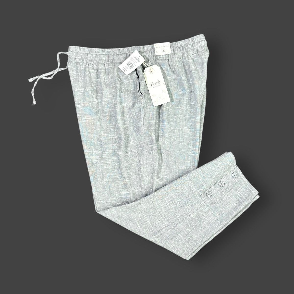 Other Royalty For Me Women’s Grey Linen Button Hem Pants Sz 1X Size 33" - 7 Thumbnail