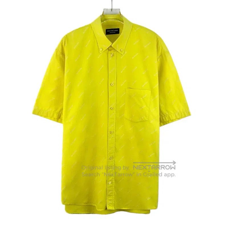 Balenciaga Balenciaga size 37 Yellow Logo Letter Barrage Print Cotton Size US S / EU 44-46 / 1 - 1 Thumbnail