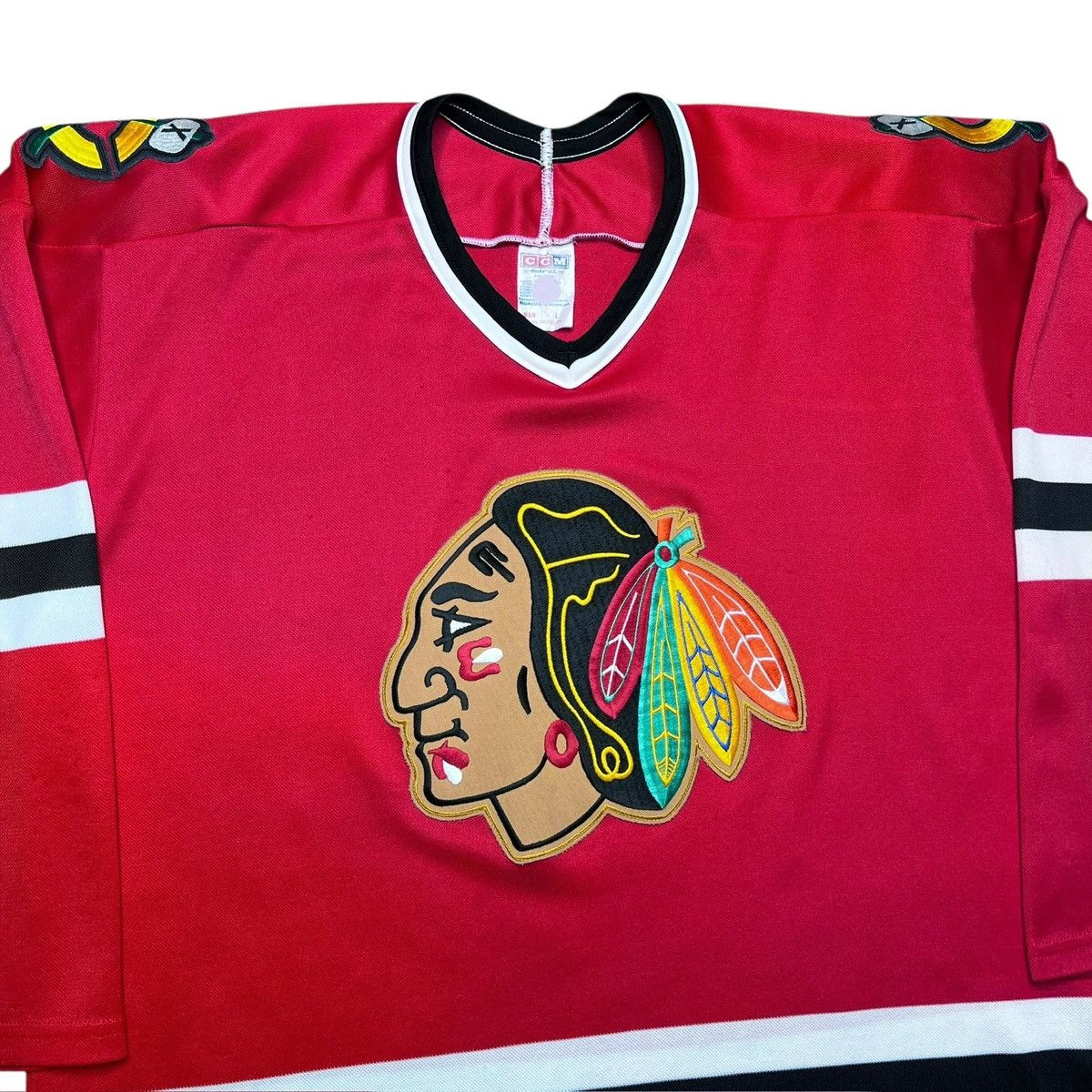 Ccm Vintage 1990s NHL Chicago Blackhawks CCM Maska Hockey Jersey Size US L / EU 52-54 / 3 - 14 Thumbnail