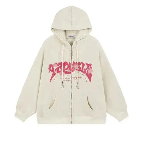 Designer American Vintage Y2K Letter Embroidery Hoodies Couple Loose Size US M / EU 48-50 / 2 - 3 Thumbnail