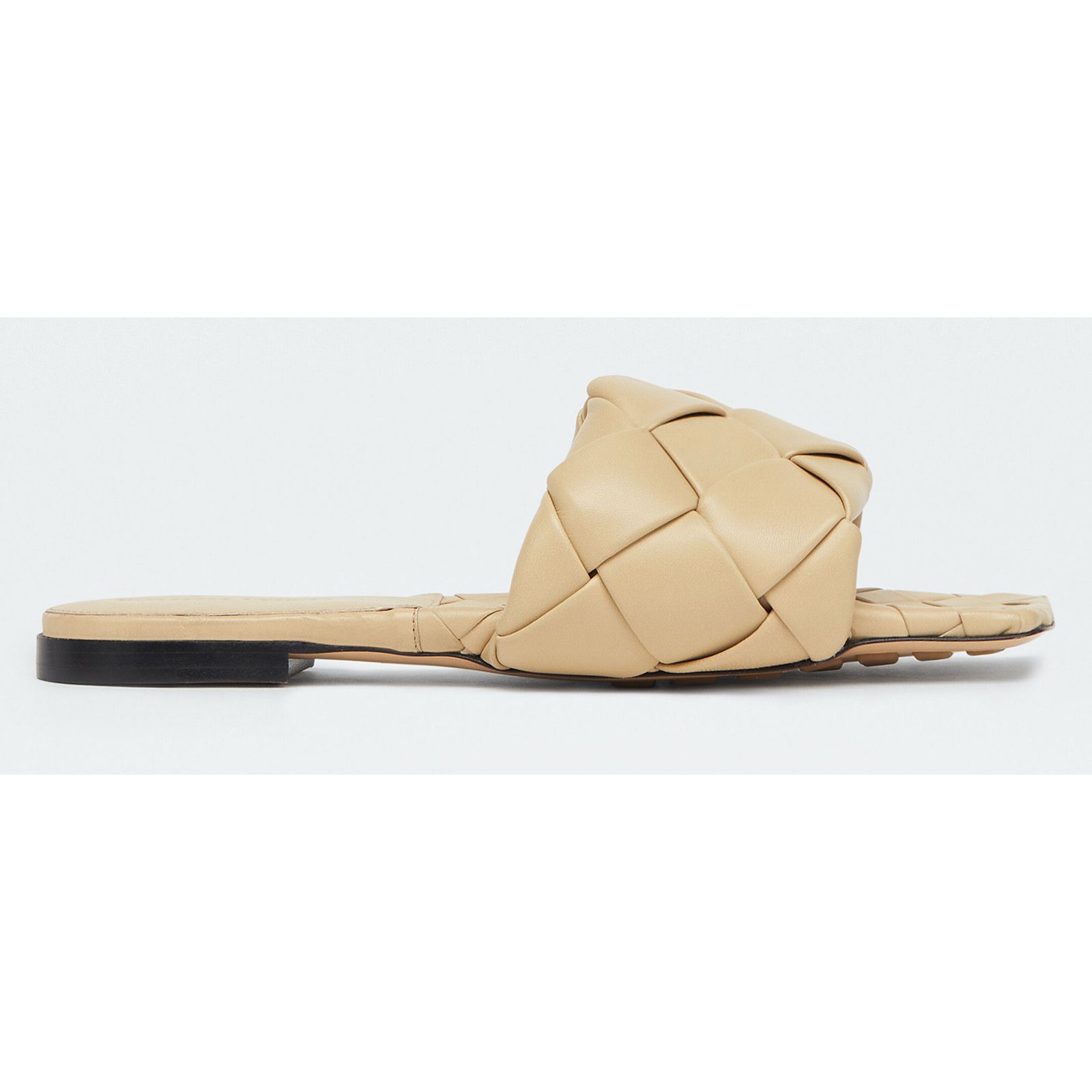 Bottega Veneta Bottega Veneta Lido Flat Slides Cane Sugar Beige Intrecciato Size US 8 / IT 38 - 2 Thumbnail