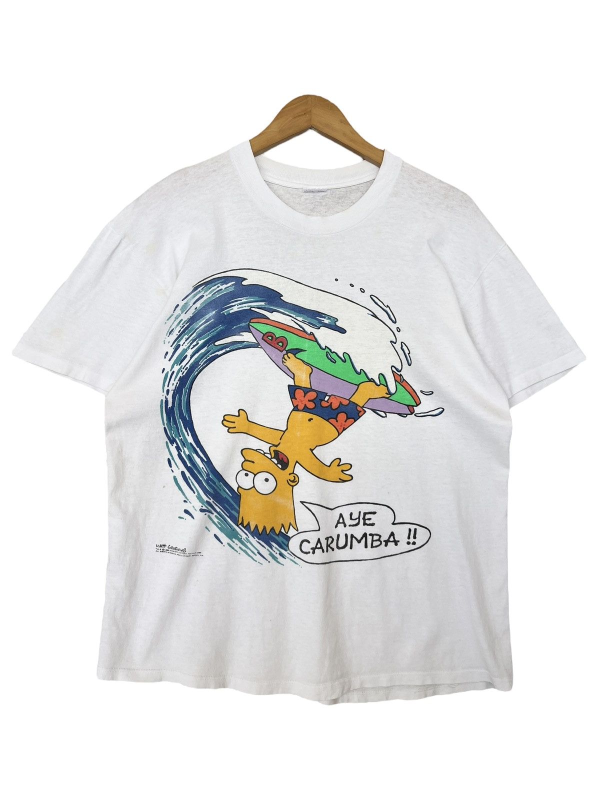 Vintage Vintage 90s Bard Simpson Cartoon Surf Graphic Made In Usa Size US L / EU 52-54 / 3 - 1 Thumbnail