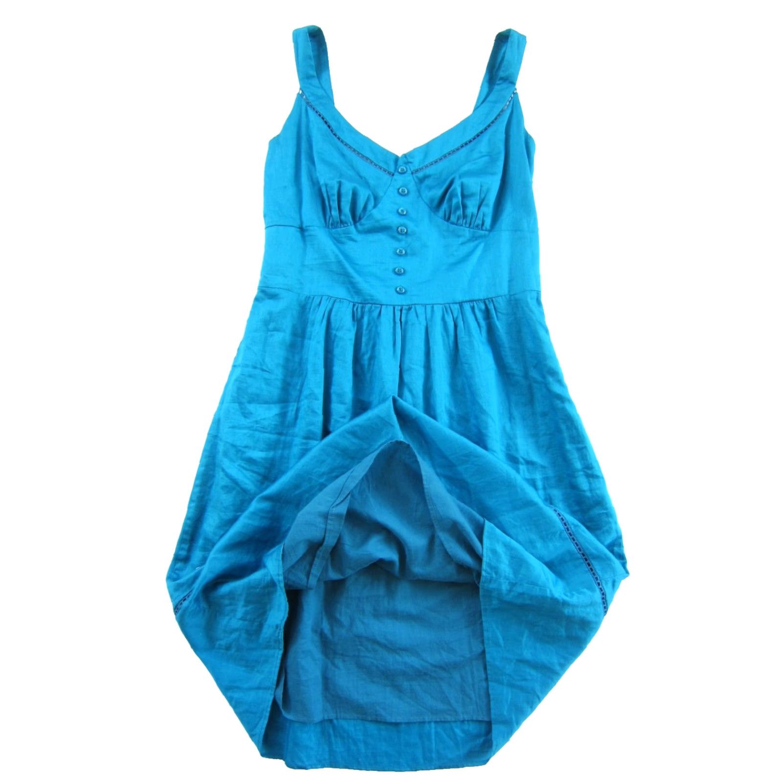 Vintage ROMY Grace Blue 100% Cotton Midi Tank Dress L NWT Women Blue Dress Maxi Sundress Tank Style 18" Pit to Pit 31" Bust 40" Shoulder to Bottom Hem Women Size L / US 10 / IT 46 - 5 Thumbnail