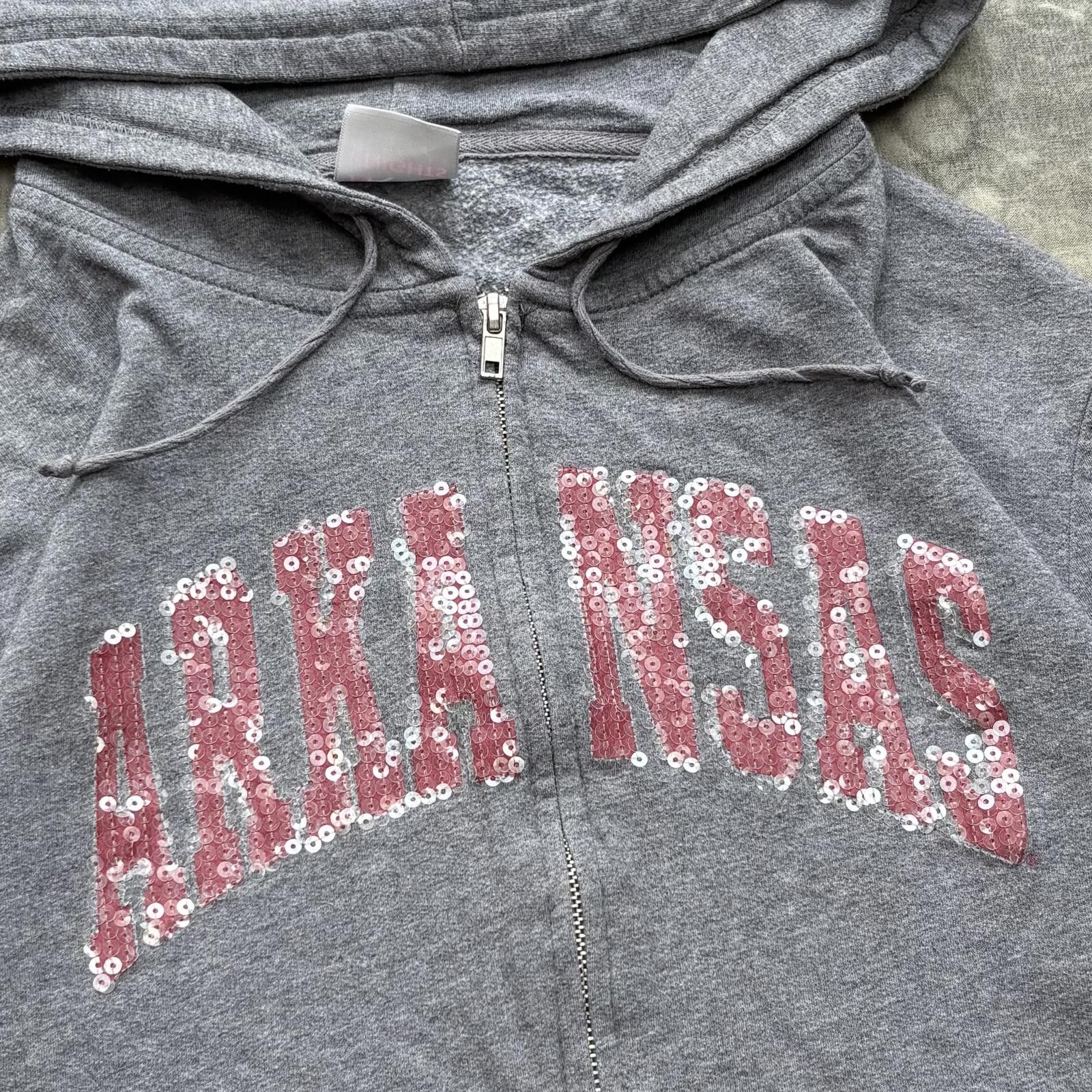 Vintage Vintage Y2K Arkansas Razorbacks Sequin Sport Full Zip Hoodie Size XL / US 12-14 / IT 48-50 - 3 Thumbnail