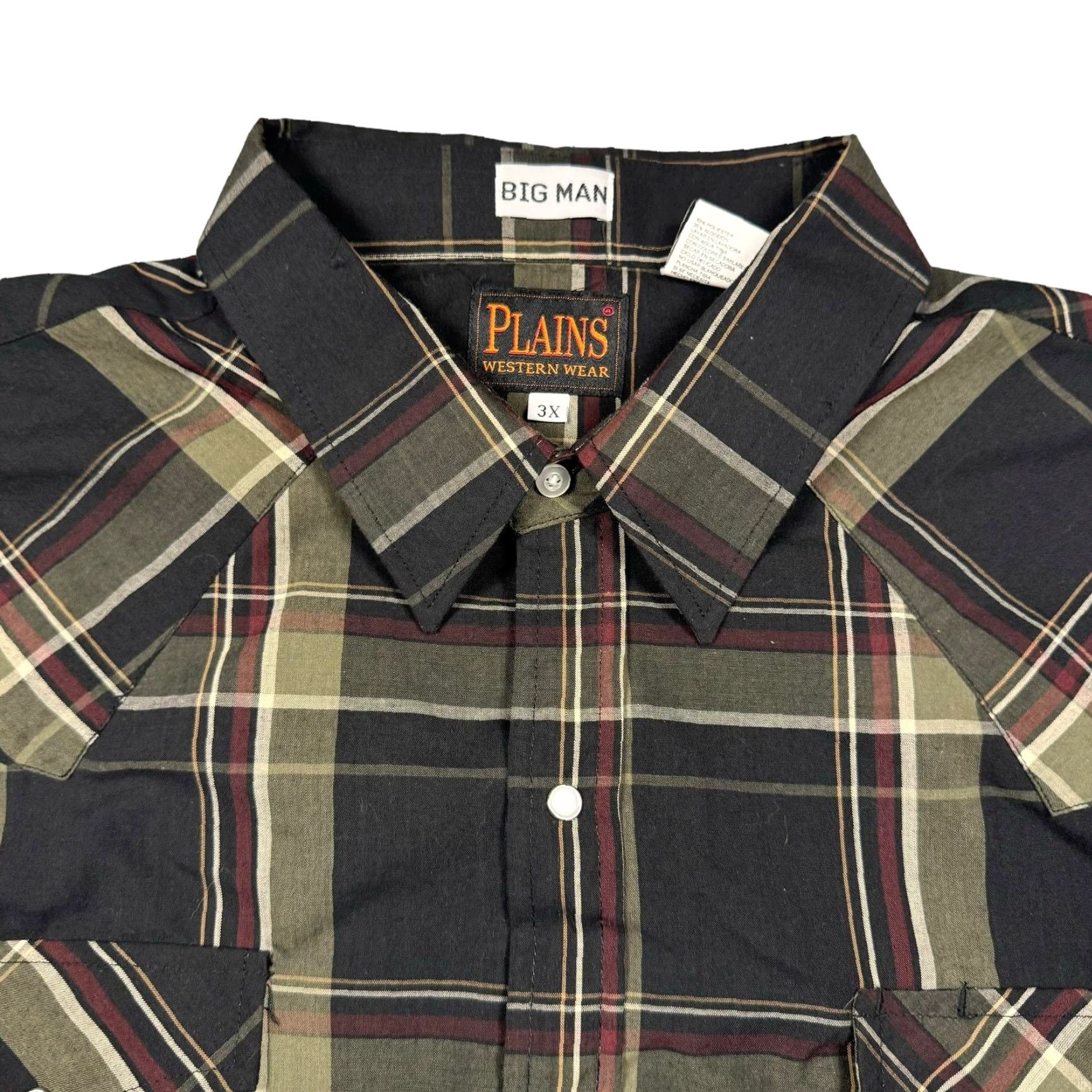 Vintage VINTAGE Plains Pearl Snap Western Shirt Mens 3XLB Cowboy Plaid Rodeo Rockabilly Utility Shirt Big & Tall Black 90s Western Mens Size US XXL / EU 58 / 5 - 5 Thumbnail