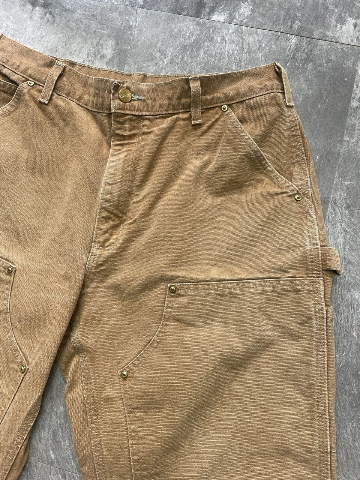 Carhartt Vintage Carhartt Double Knee Faded Tan Dirty Carpenter Pants Size US 34 / EU 50 - 8 Thumbnail