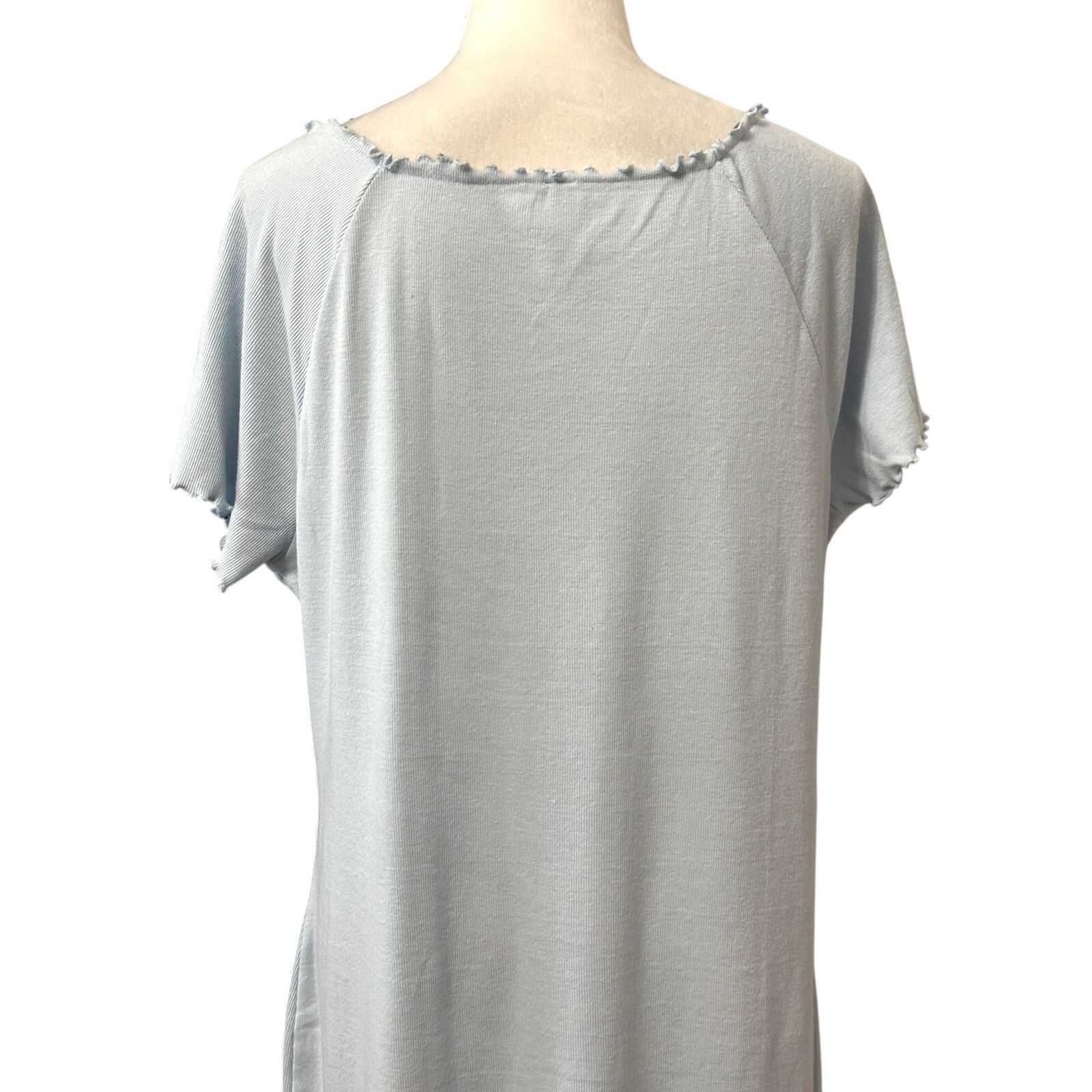 Other Abound Casual Bodycon Dress Ribbed Lettuce Edge Blue 2X NWOT Size XXL / US 16-18 / IT 52-54 - 6 Thumbnail
