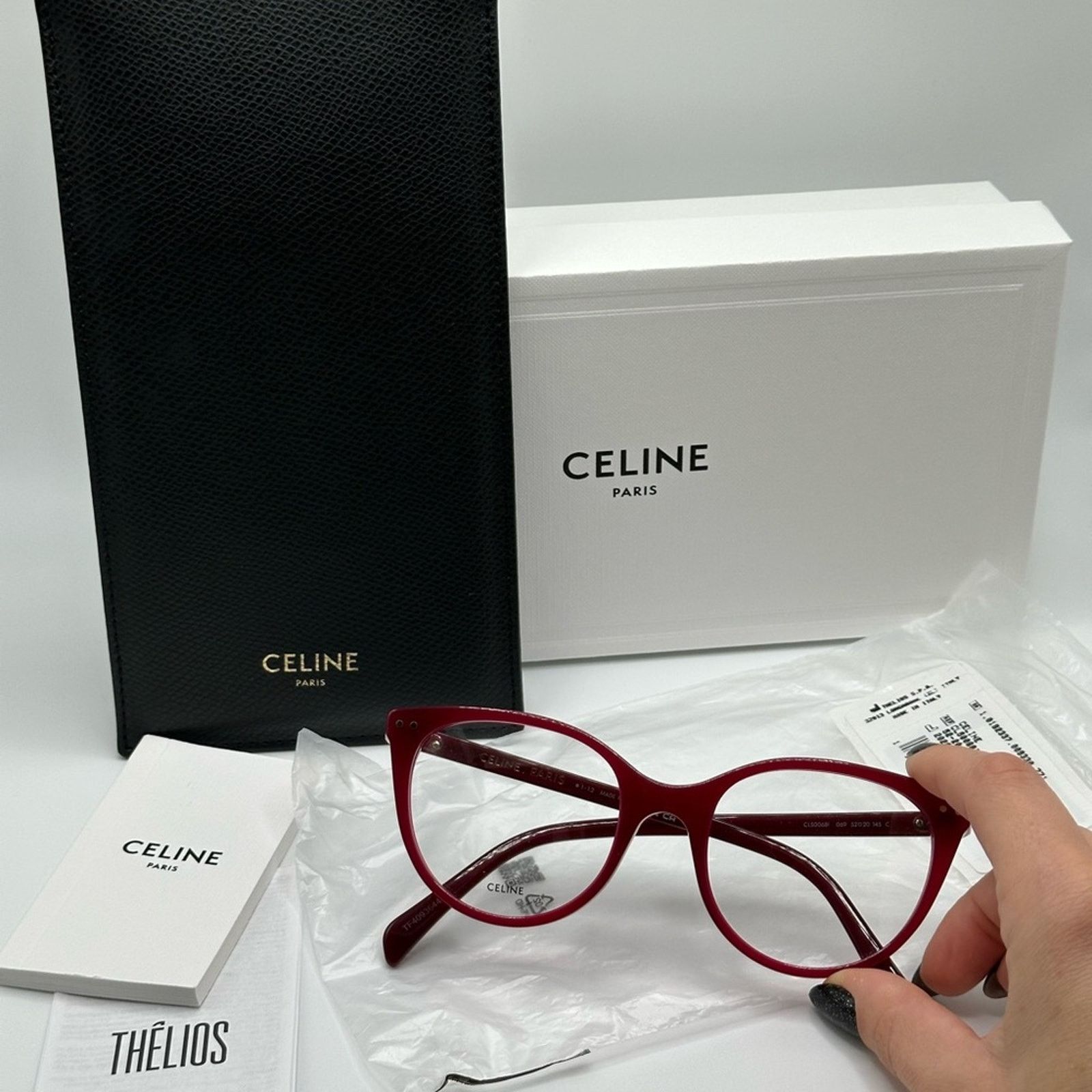 Celine NEW Celine Women's Glasses CL50068I 52069 Burgundy Size ONE SIZE - 10 Thumbnail