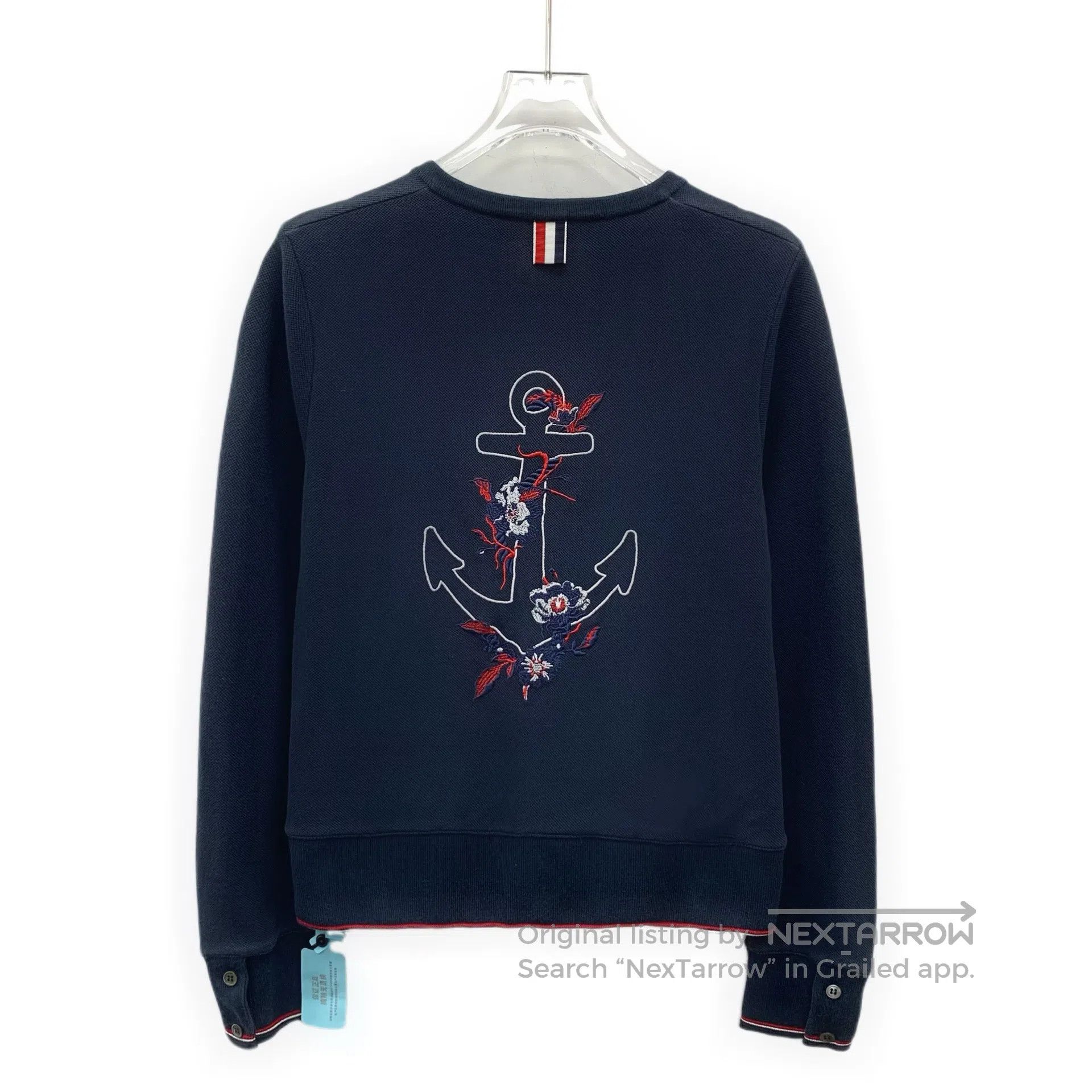 Thom Browne Thom Browne Dark blue cotton round neck long sleeve single Size M / US 6-8 / IT 42-44 - 2 Thumbnail