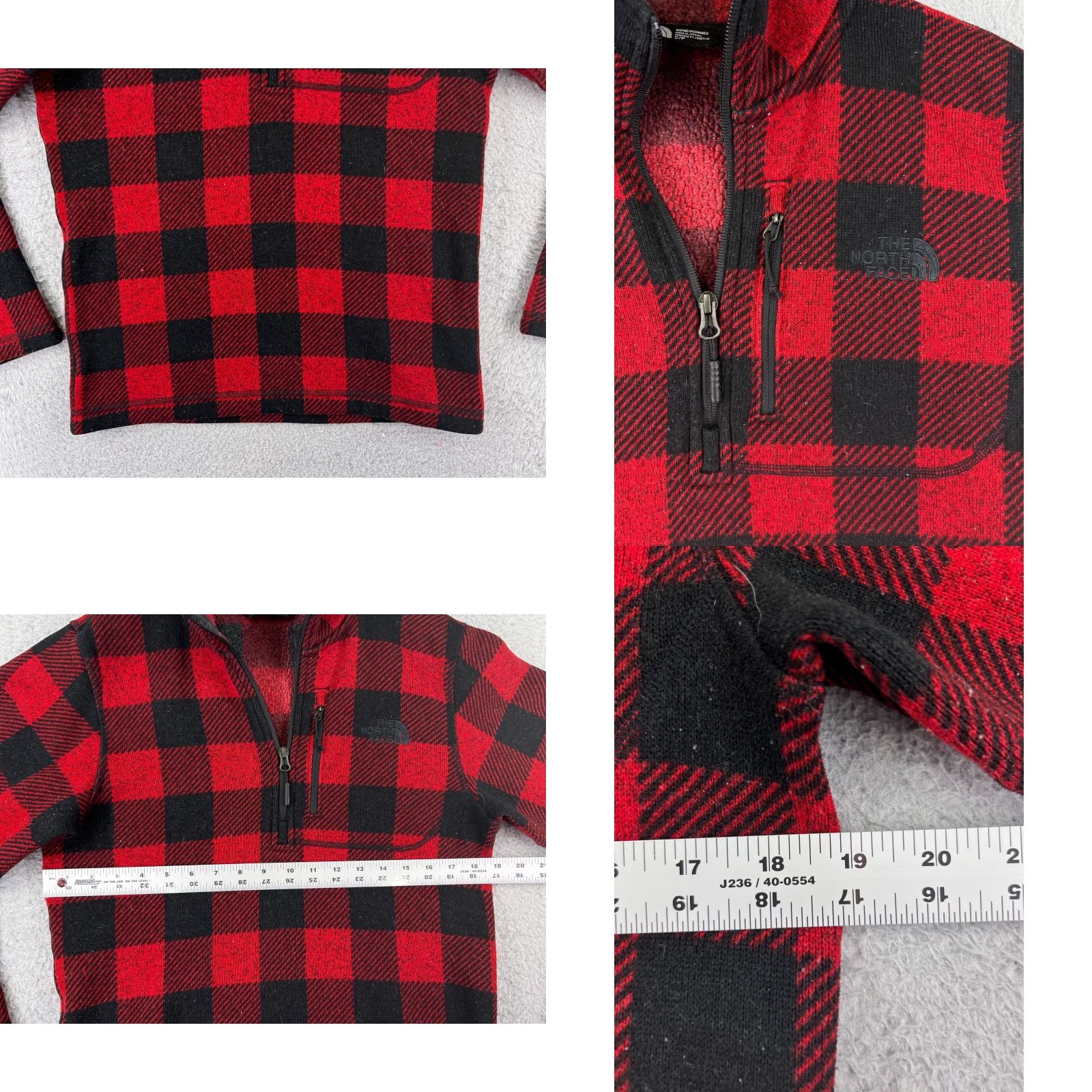 The North Face The North Face Sweater Men S Red Plaid Knit Sherpa Lined 100% Poly Mock Neck Pullover Cardigan? Size US S / EU 44-46 / 1 - 8 Thumbnail