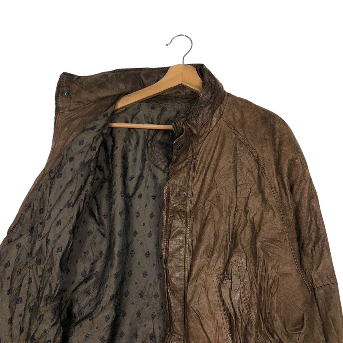 Vintage 🔥VINTAGE BIKER LEATHER JACKET HUNTING HORN ISSEY MIYAKE Size US L / EU 52-54 / 3 - 13 Thumbnail