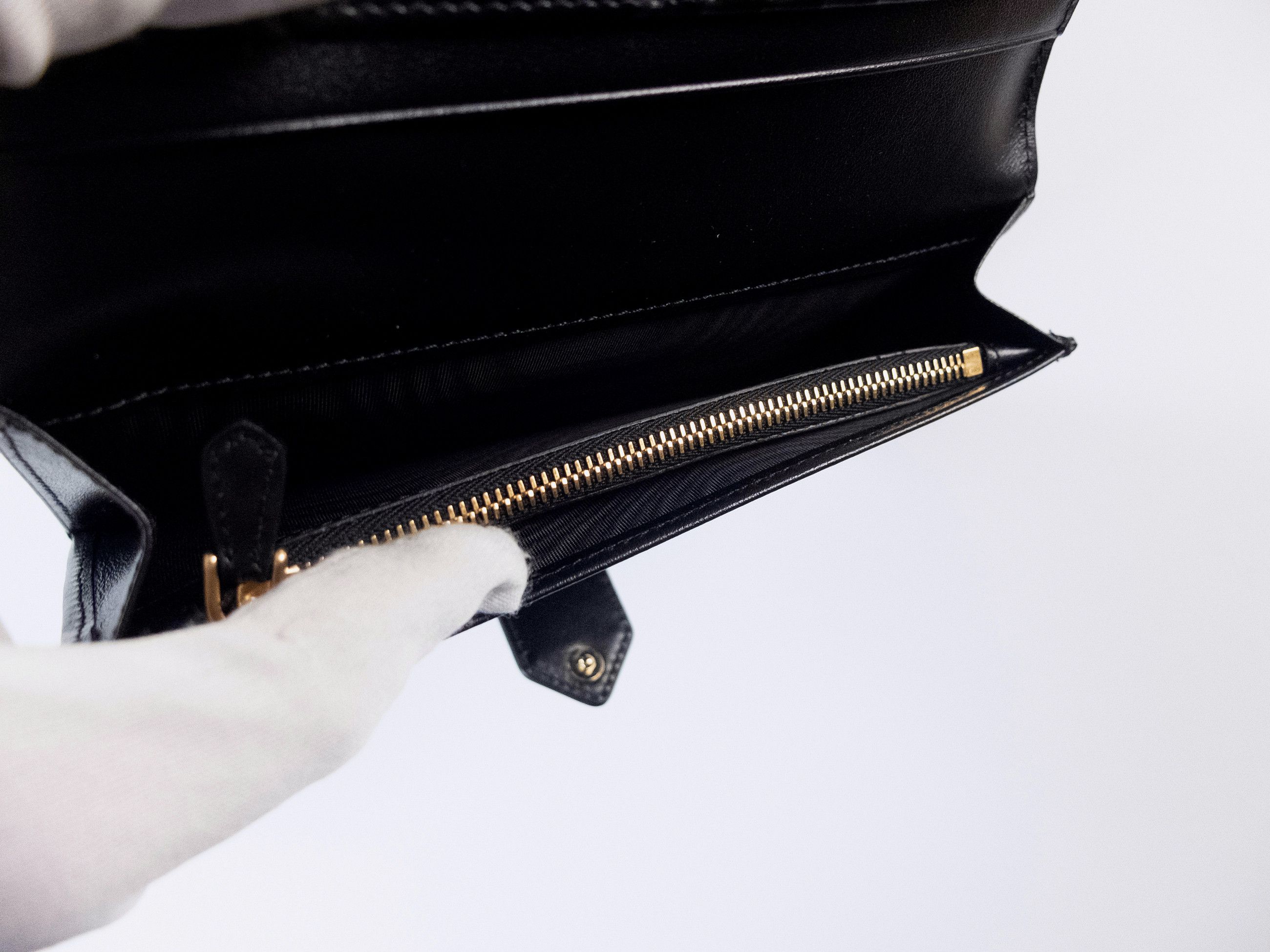 Prada PRADA logo plaque black leather continental flap wallet Size ONE SIZE - 7 Thumbnail