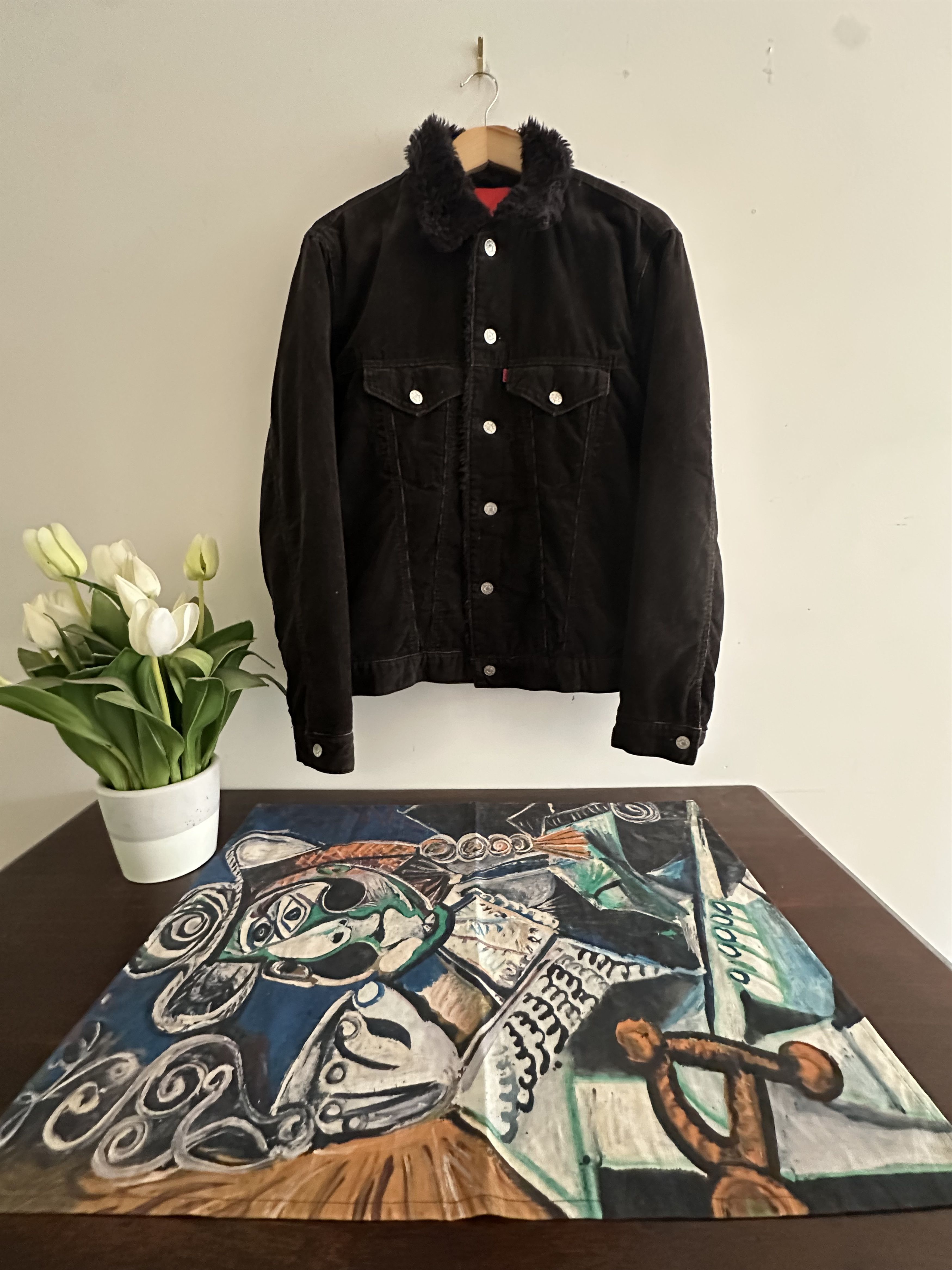 Edwin Edwin SHEARLING DENIM JACKET - Size XL*. Size US XL / EU 56 / 4 - 1 Thumbnail