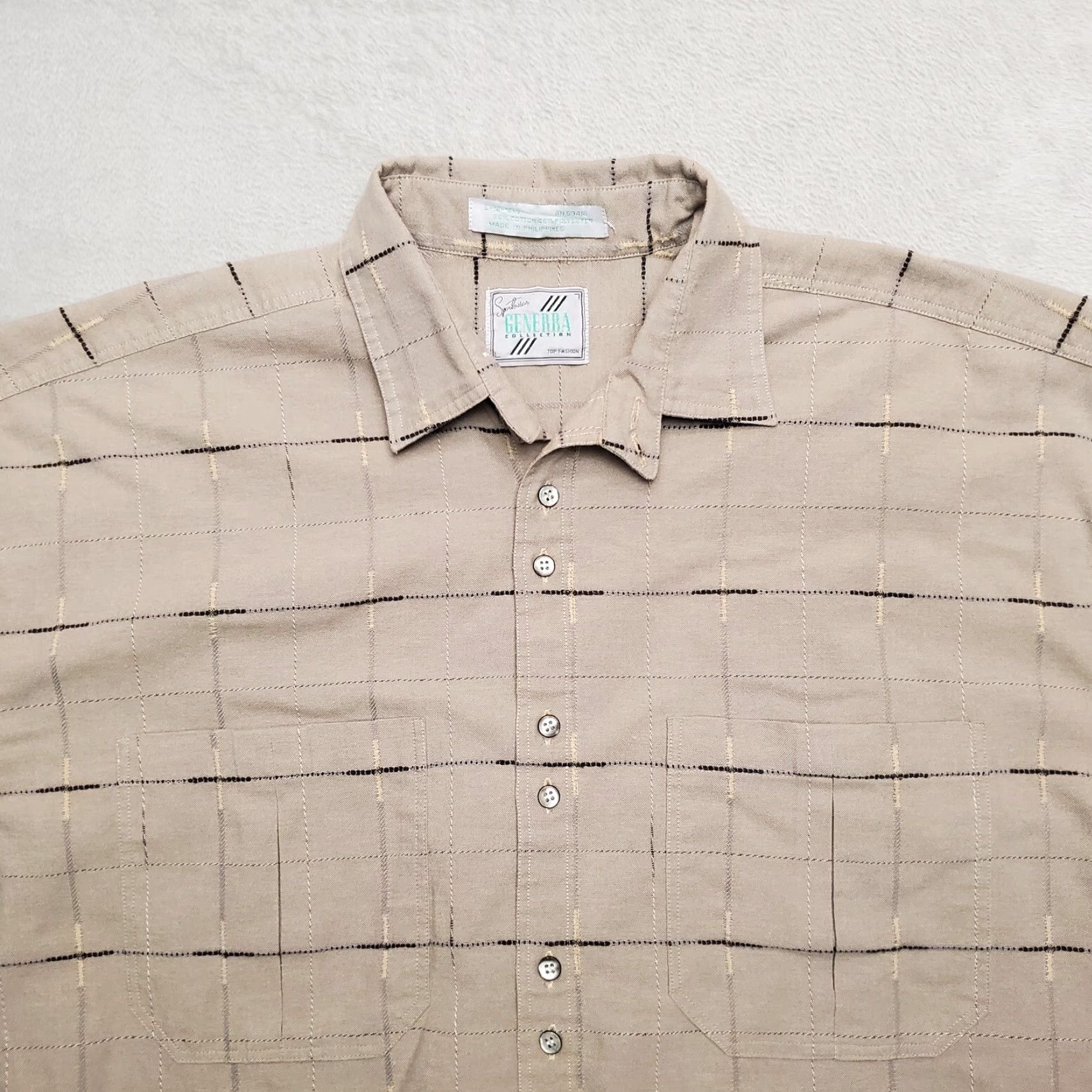 Doublet VTG Generra Shirt Men L Brown Plaid Long Sleeve Casual Button-Up 15.5 Vintage Mens Size US L / EU 52-54 / 3 - 2 Thumbnail
