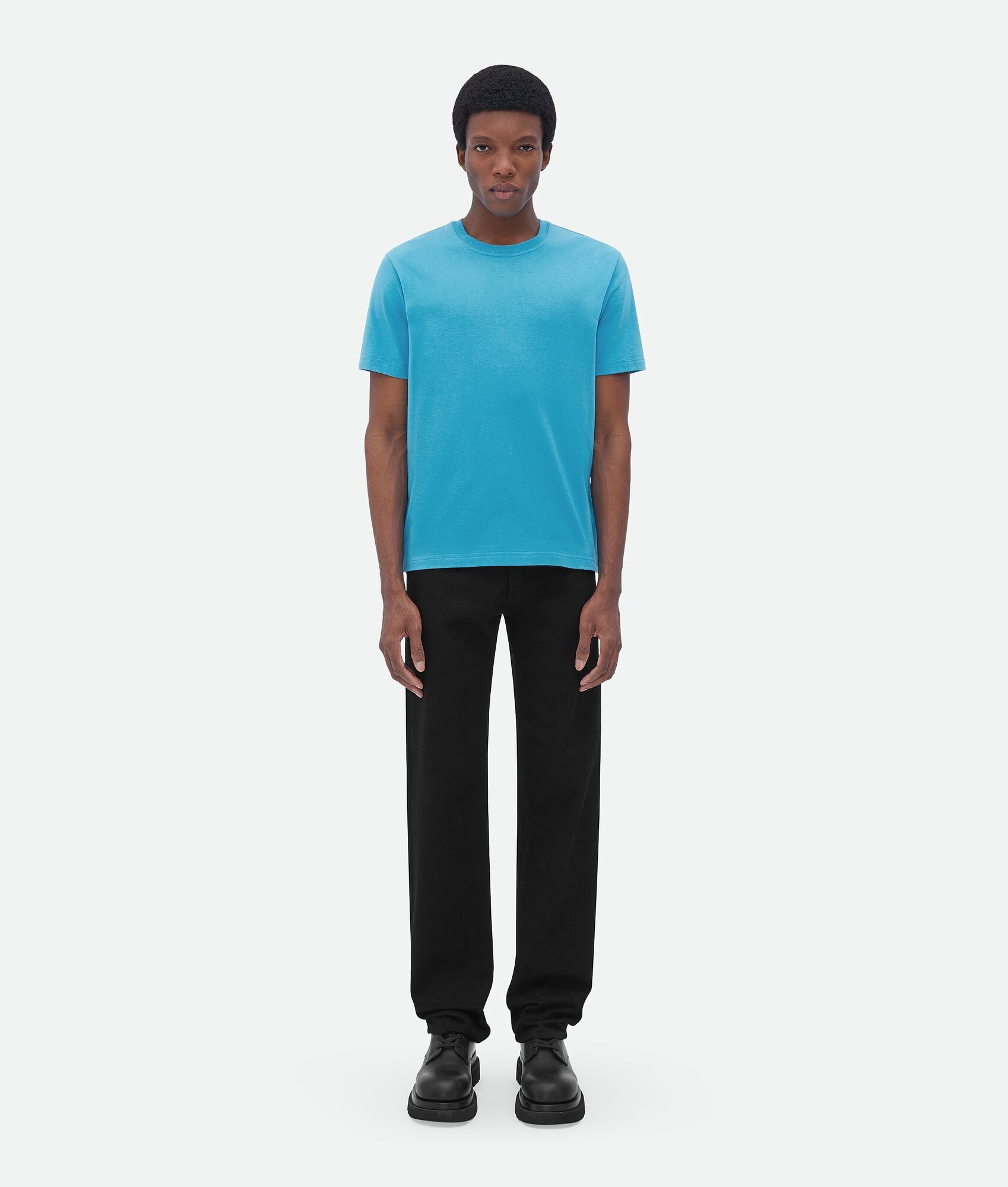 Bottega Veneta o1loc1c0824 731254 Sunrise Light Cotton Jersey T-Shirt Blue Size US M / EU 48-50 / 2 - 1 Thumbnail