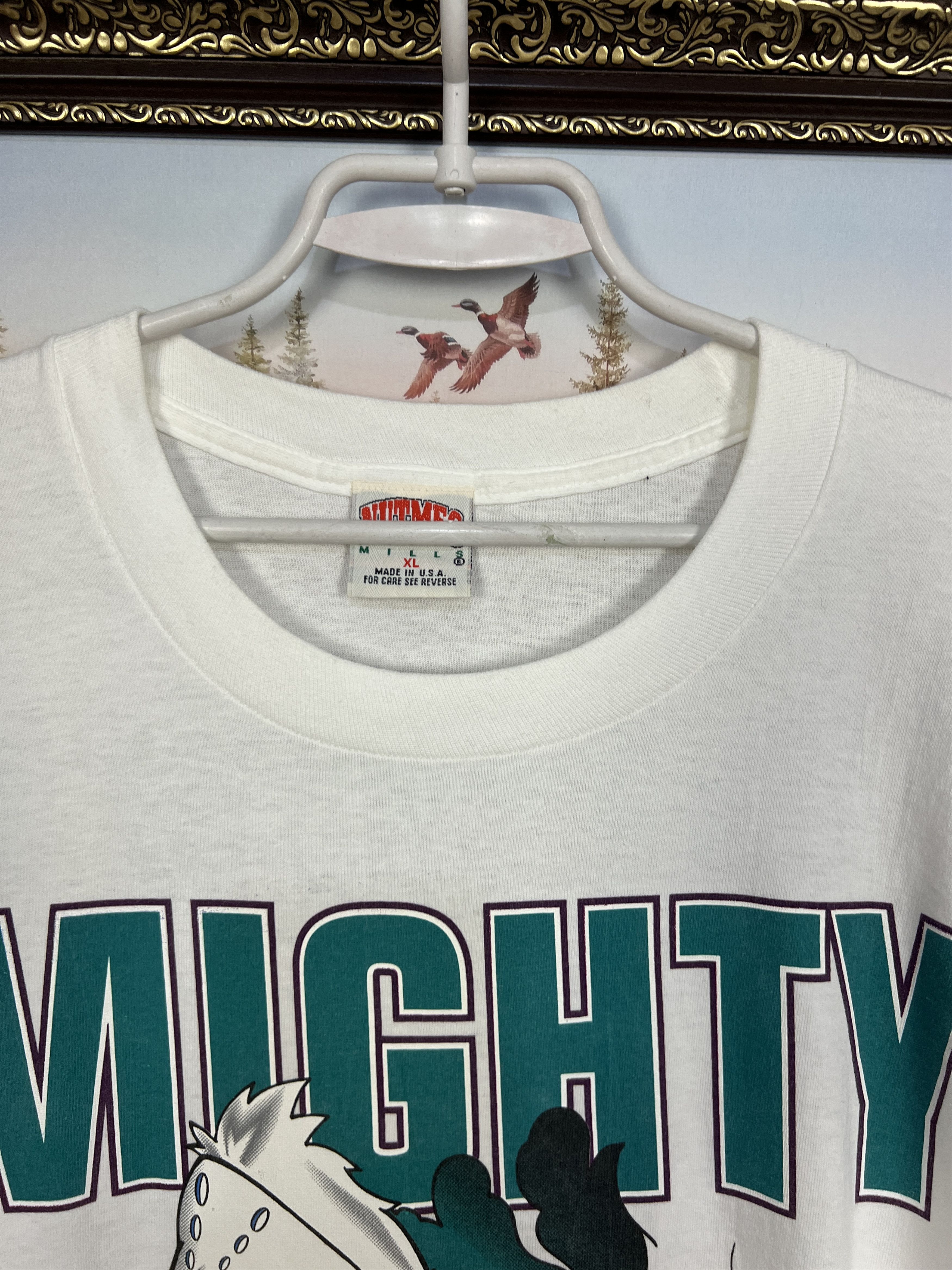 Nutmeg Vintage 90's Mighty Ducks NHL Hockey Shirt Nutmeg Over Print Size US XL / EU 56 / 4 - 6 Thumbnail