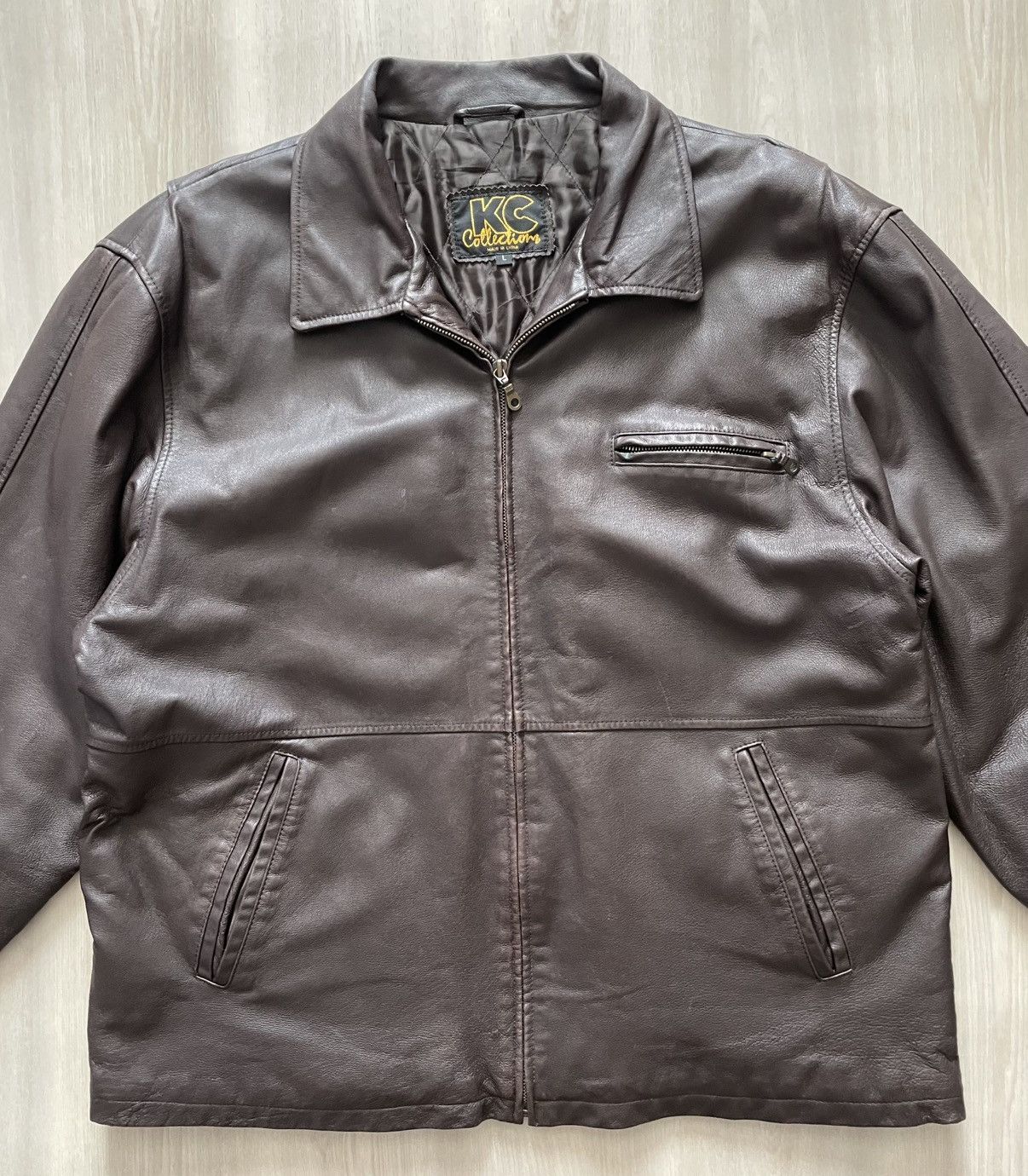 Vintage Vintage KC Collections Brown Leather Quilt Lining Sz L Size US L / EU 52-54 / 3 - 2 Thumbnail