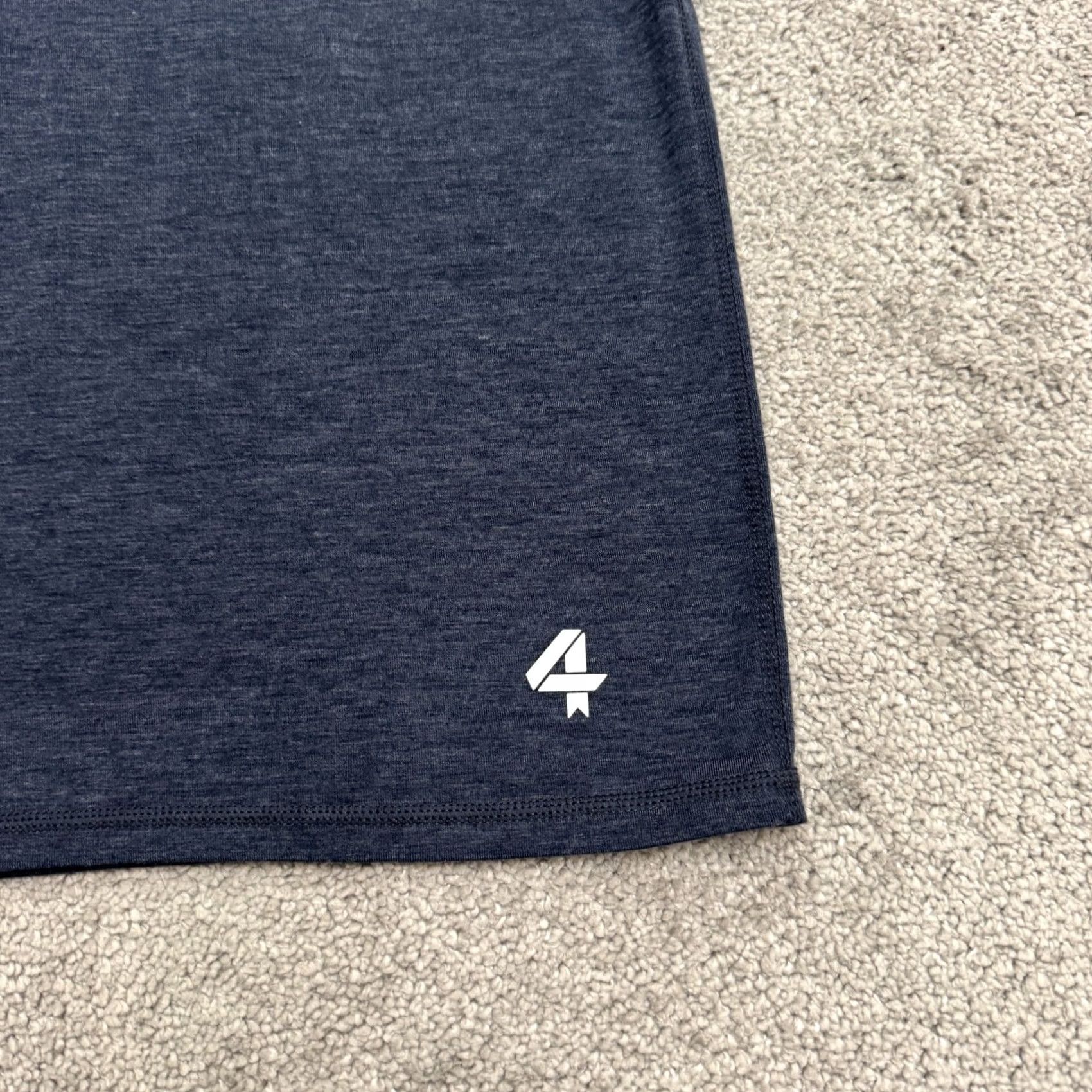 Vintage Fourlaps Re-Up Performance Henley T-Shirt Mens Small Heathered Navy Blue Tee Top Size US S / EU 44-46 / 1 - 4 Thumbnail