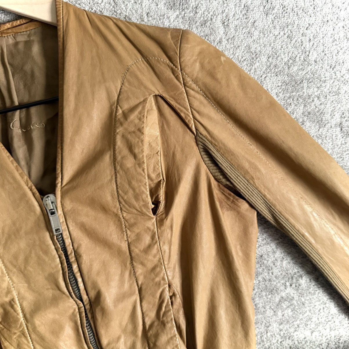 Rick Owens SS04 Rick Owens 'Citroen' Kangaroo Leather Pleated Jacket Size M / US 6-8 / IT 42-44 - 10 Thumbnail