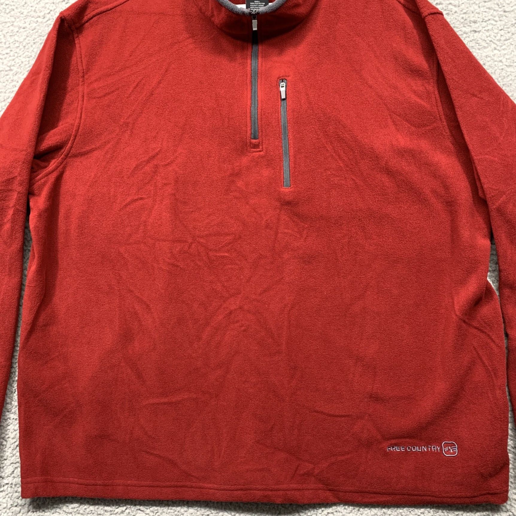 Free Country Grays Free Country Pullover Sweatshirt 2XL Red Logo 1/4 Zip Front Pocket Mens Shirt Size US XXL / EU 58 / 5 - 3 Thumbnail