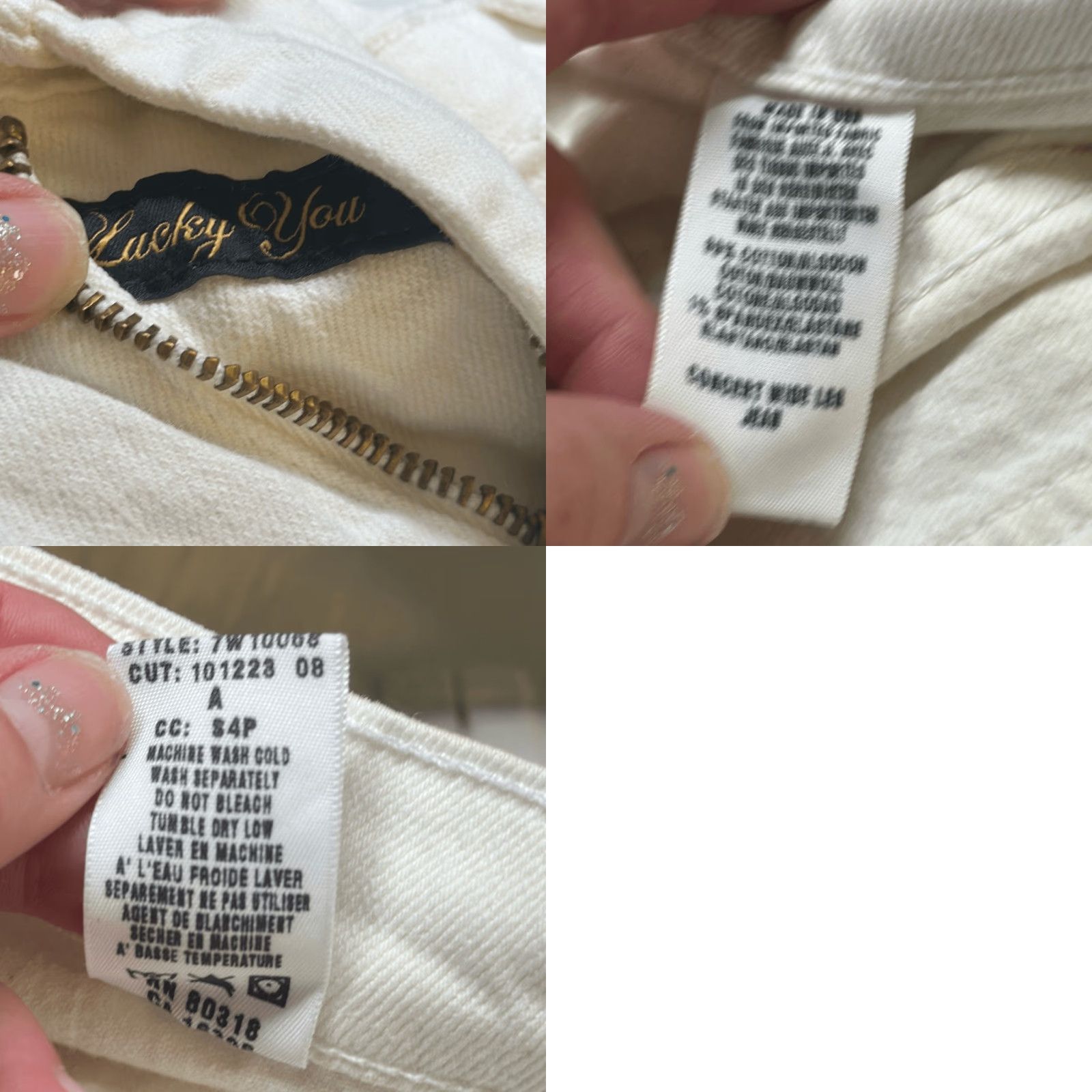 Lucky Brand VINTAGE Lucky Brand Women’s Concert Wide Leg Flared Jeans size 16/33 Beige Cream White 34” Inseam Womens Jeans Size 38" / US 16 / IT 52 - 9 Thumbnail