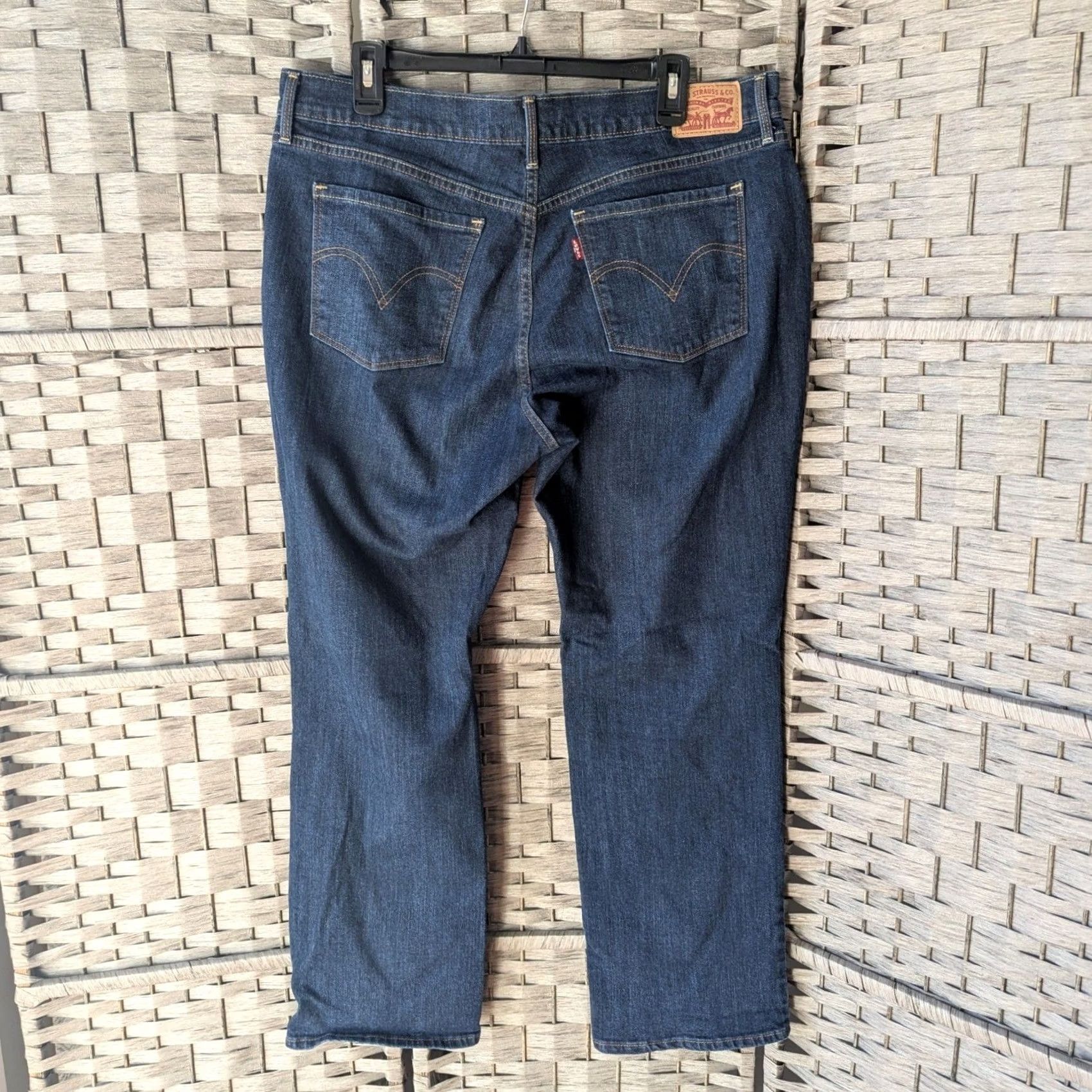 Levi's Levi's 505 Straight Jeans Womens 14W Dark Wash Denim Mid Rise 5-Pocket Button Zip Jeans Mens Women Girls? Size 36" / US 14 / IT 50 - 3 Thumbnail