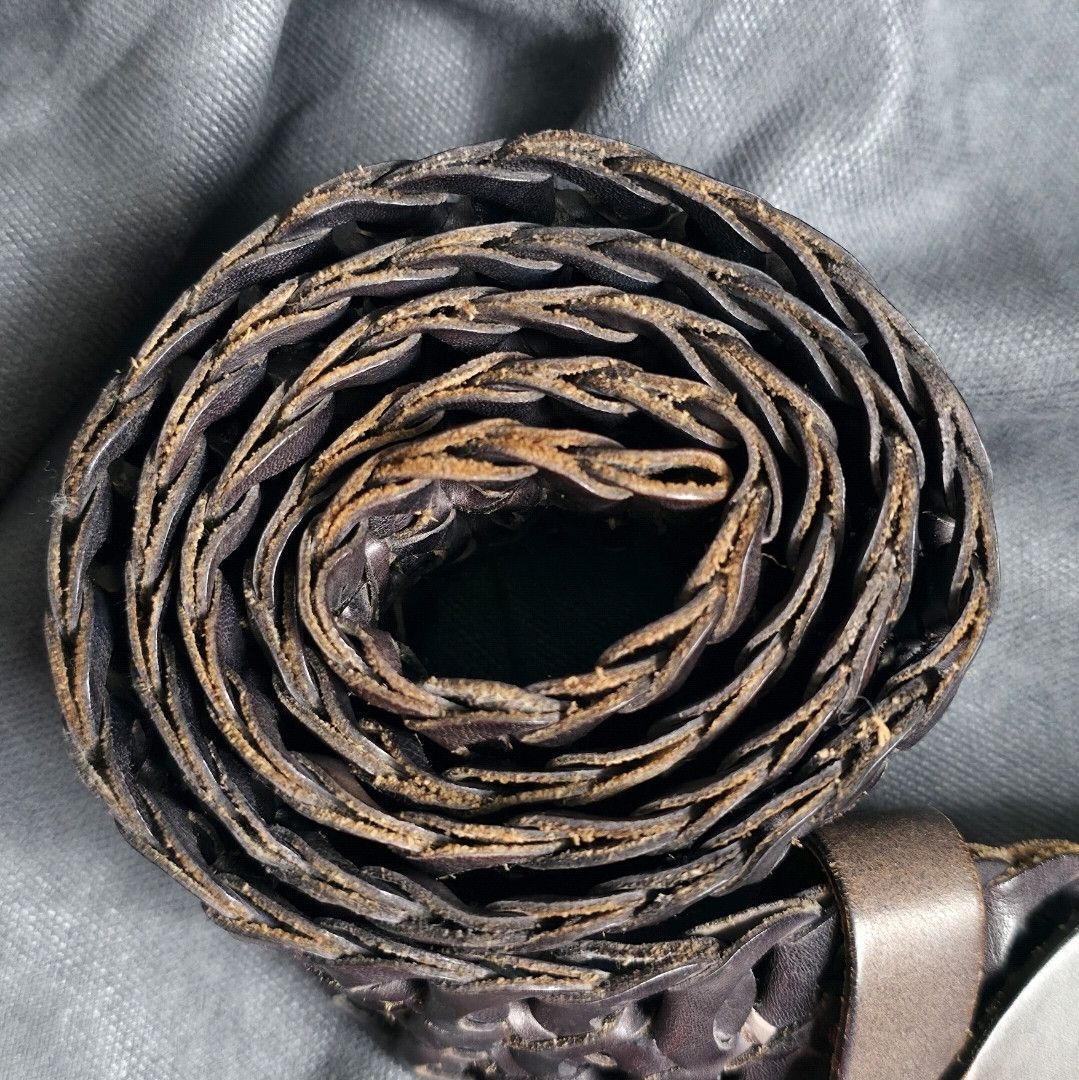 Other Sandwich Genuine Leather Woven Braided Belt Dark Brown Size ONE SIZE - 6 Thumbnail
