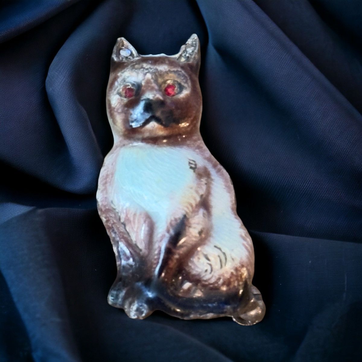 Vintage Vintage sterling silver Germany enamel cat brooch Size ONE SIZE - 1 Thumbnail