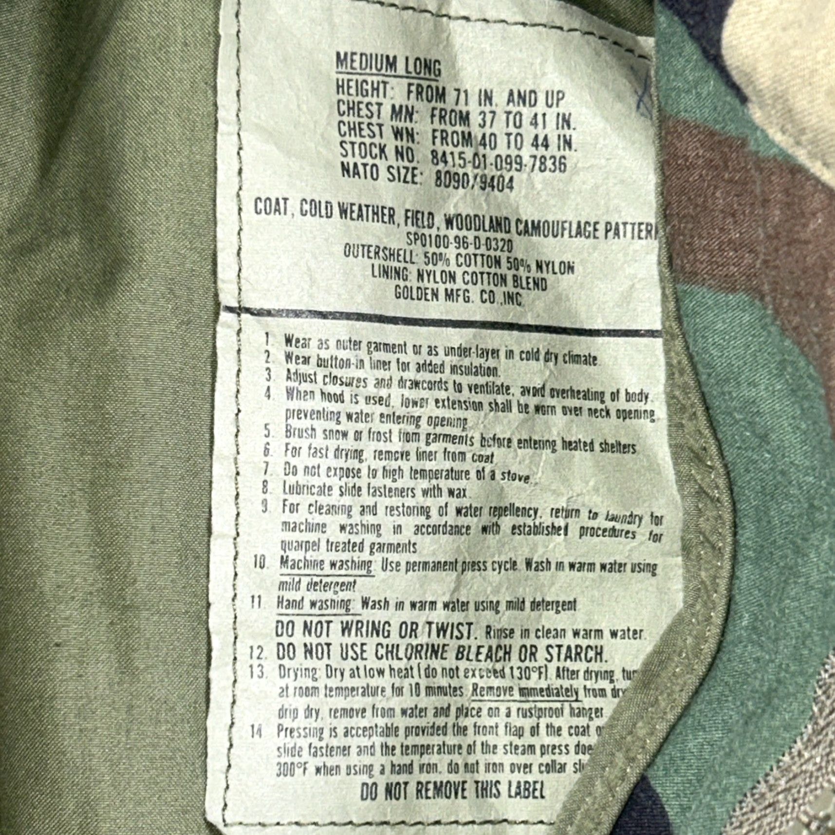 Vintage US Military Vintage BDU Cold Weather Woodland Field Jacket/Coat Medium Long Size US M / EU 48-50 / 2 - 2 Thumbnail