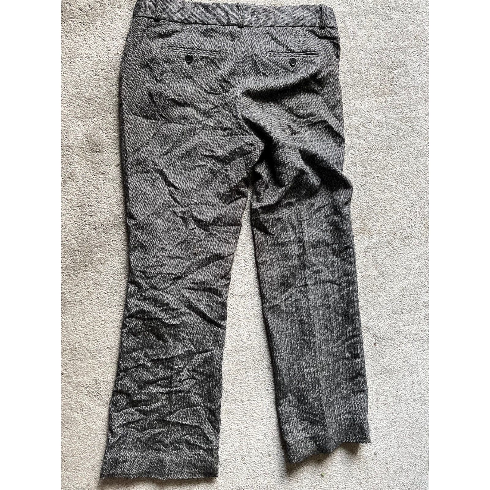 Express Express Editor Dress Pants Womens Size 8 Flared Tweed Black White Lined Pockets Slim Front Flat Front Business Casual Travel Vintage No Size 30" / US 8 / IT 44 - 3 Thumbnail